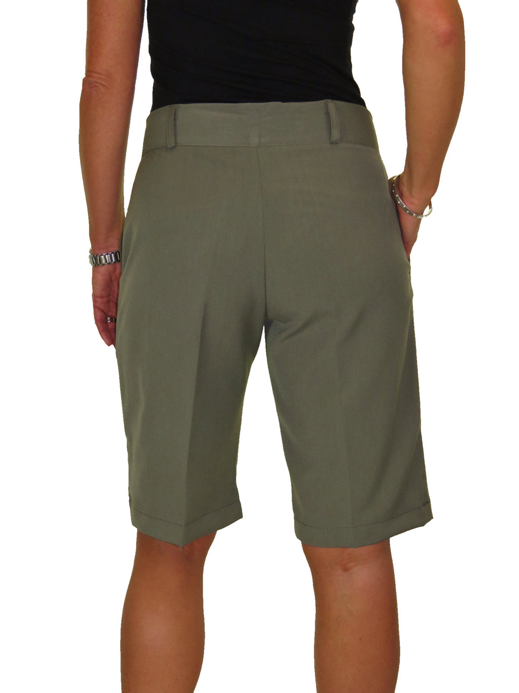 Ladies Smart Tailored Shorts Khaki