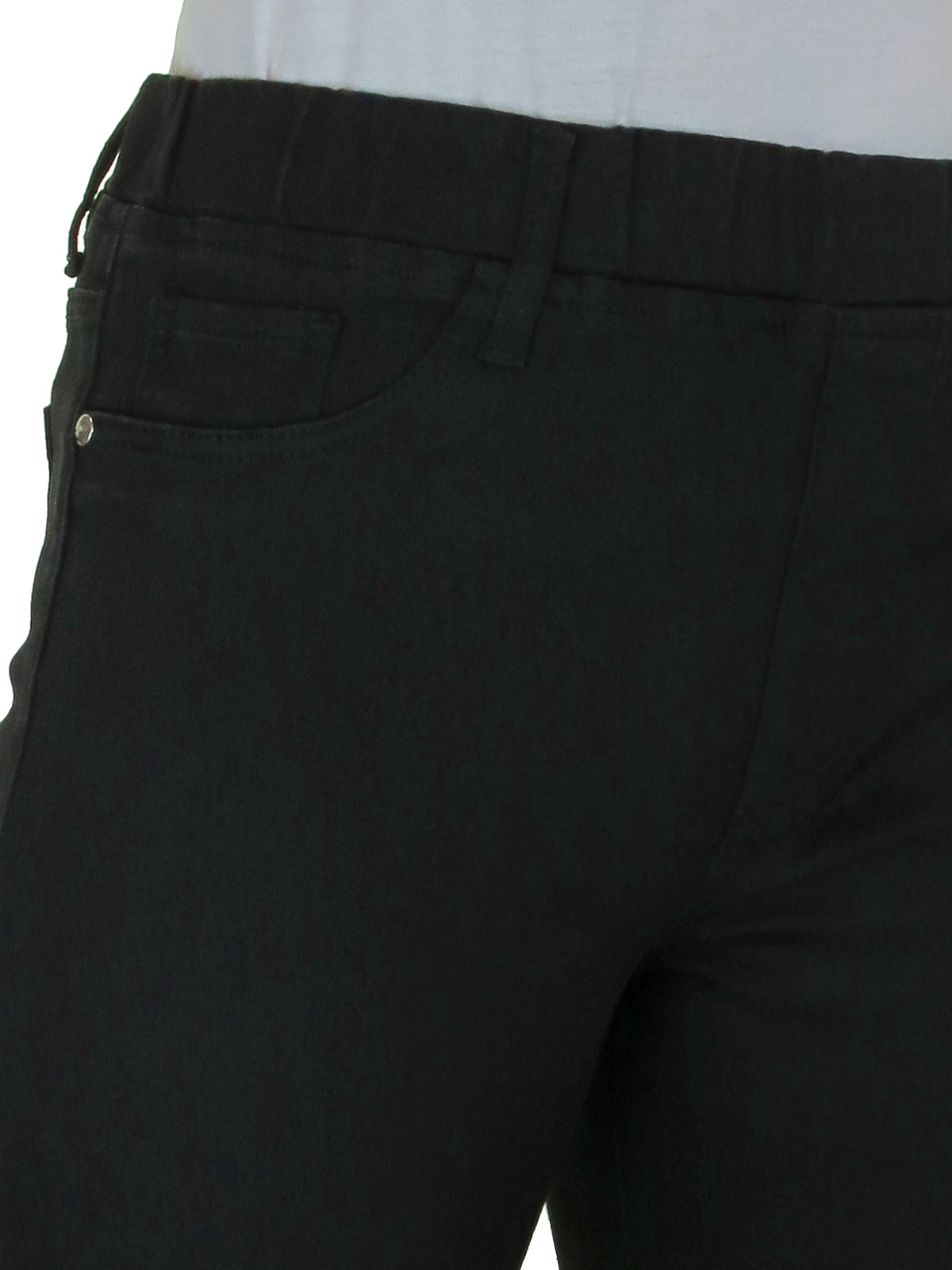 Women's Elasticated Waist Below Knee Jogger Style Jeggings Black