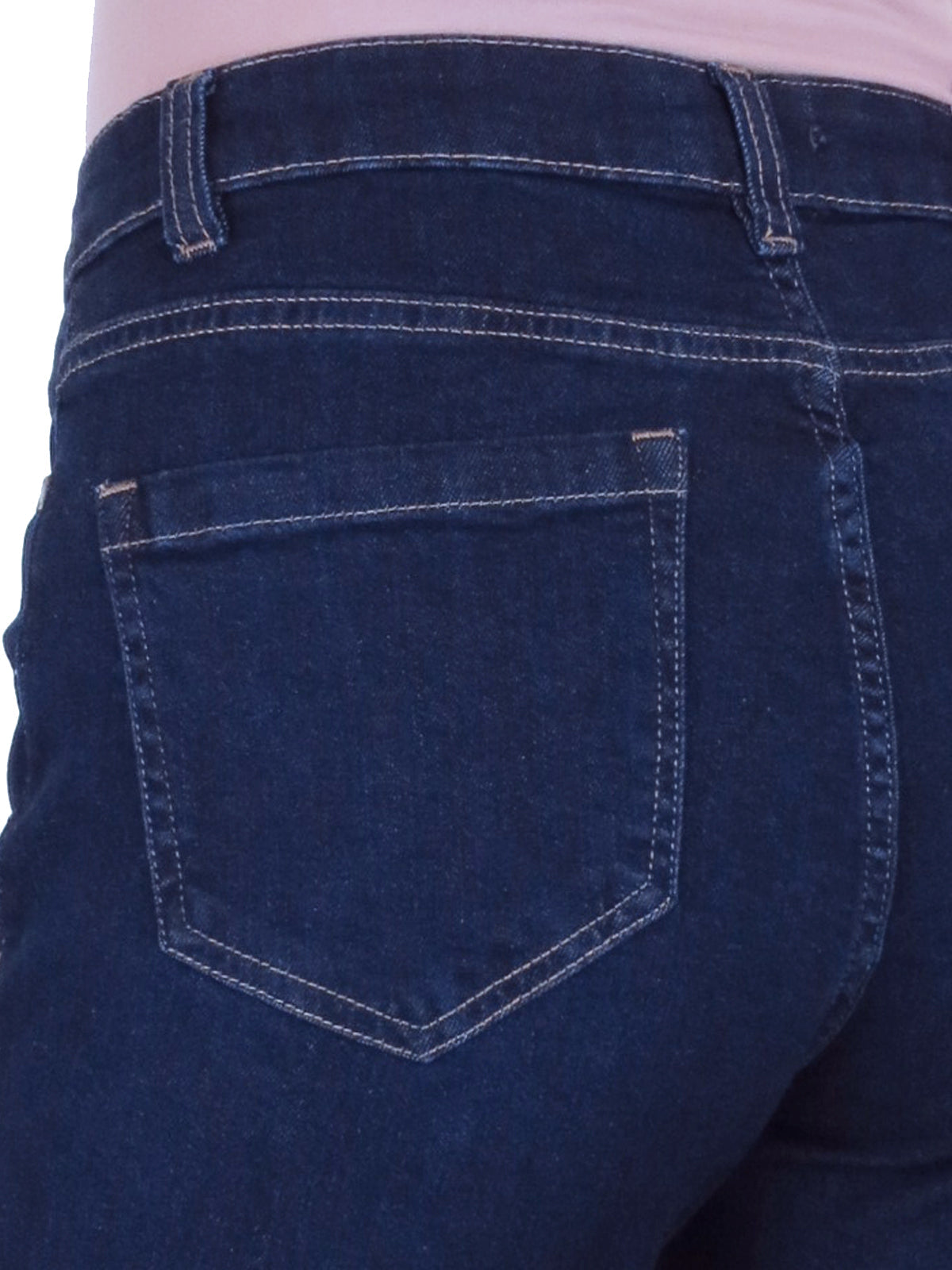 Women's High Waist Slim Denim Bermuda Denim Shorts Indigo Dark Blue