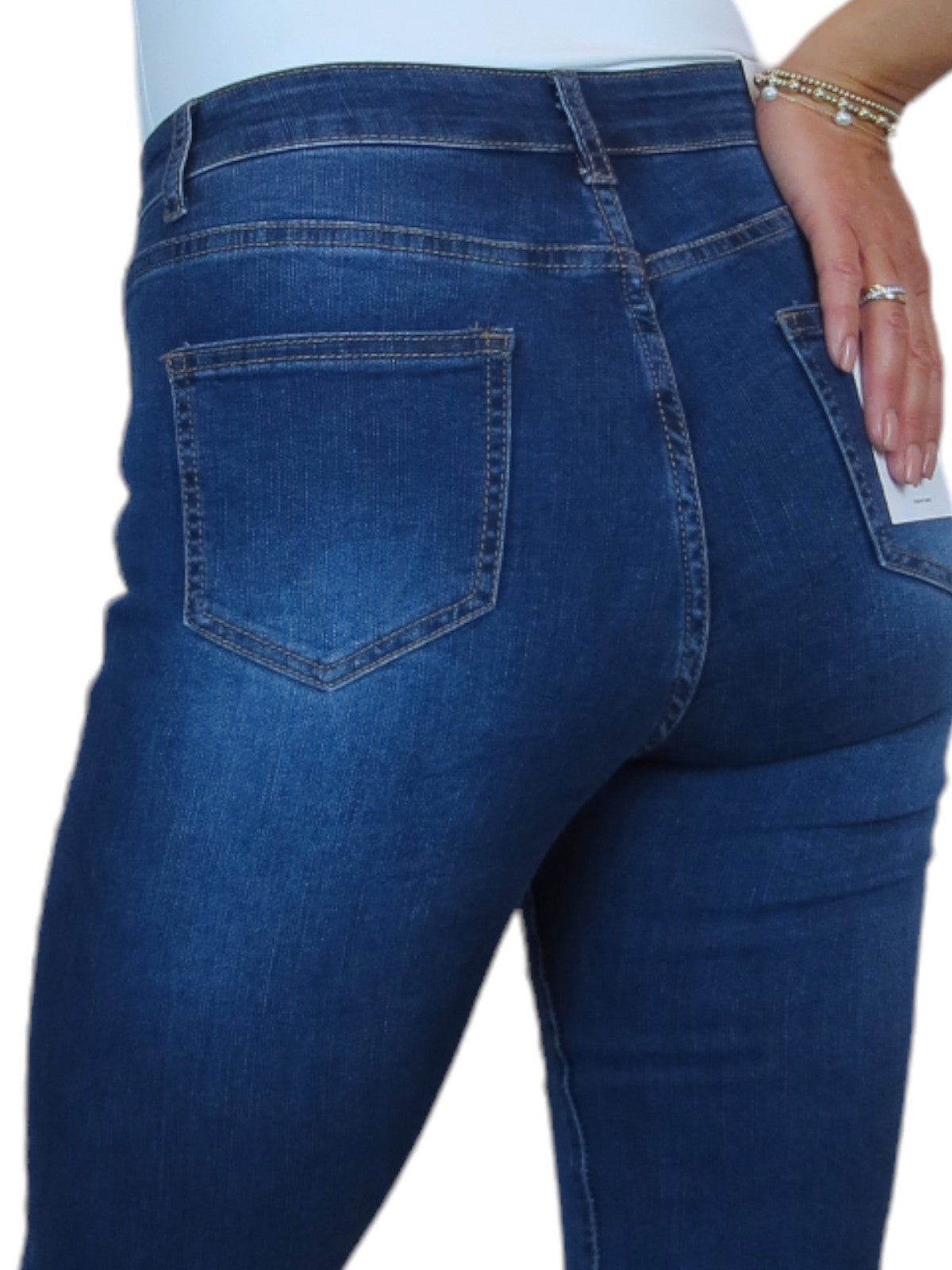 Women's Stretch Denim Flared Jean Faded Blue
