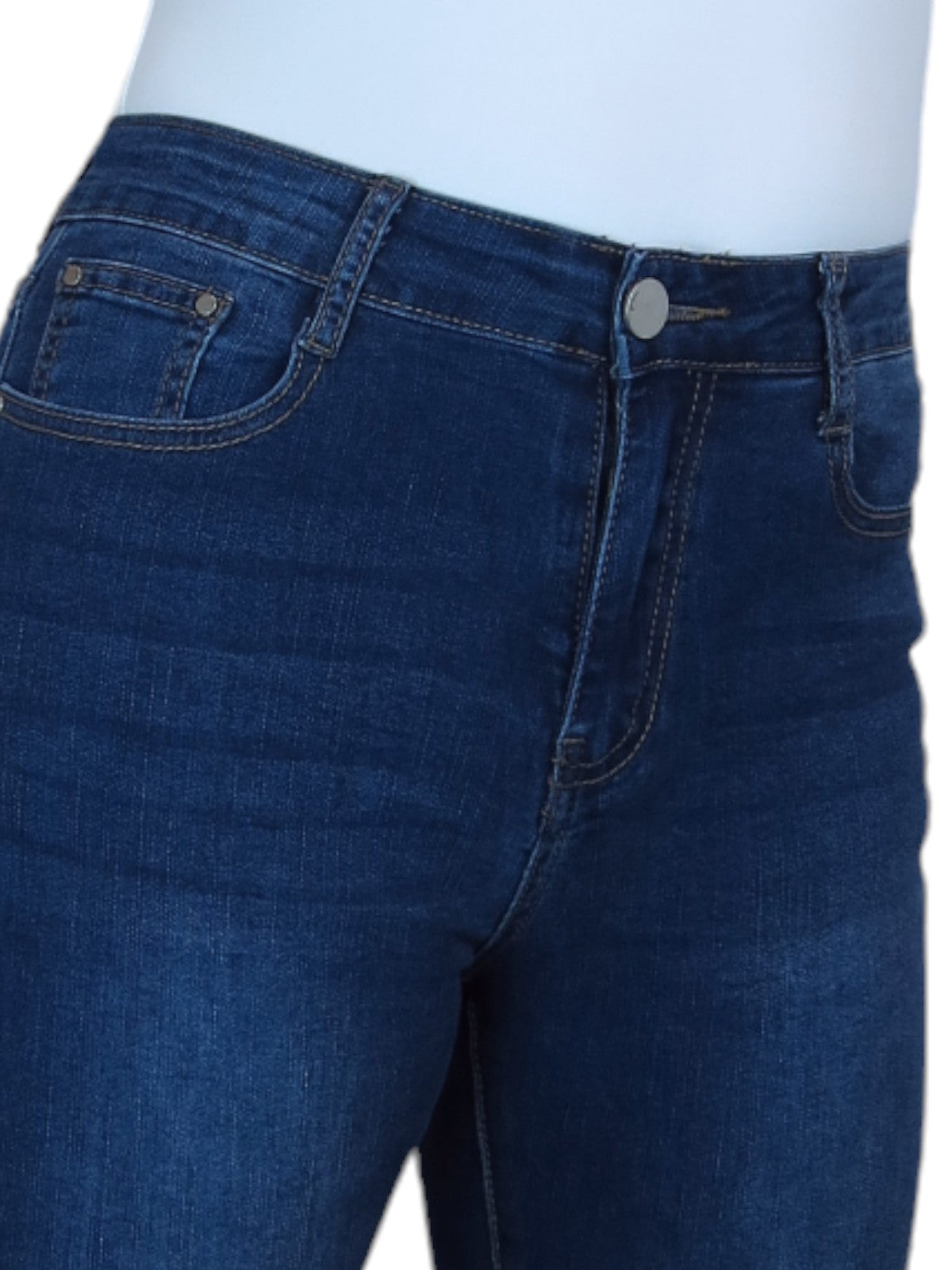 Women's Stretch Denim Flared Jean Faded Blue