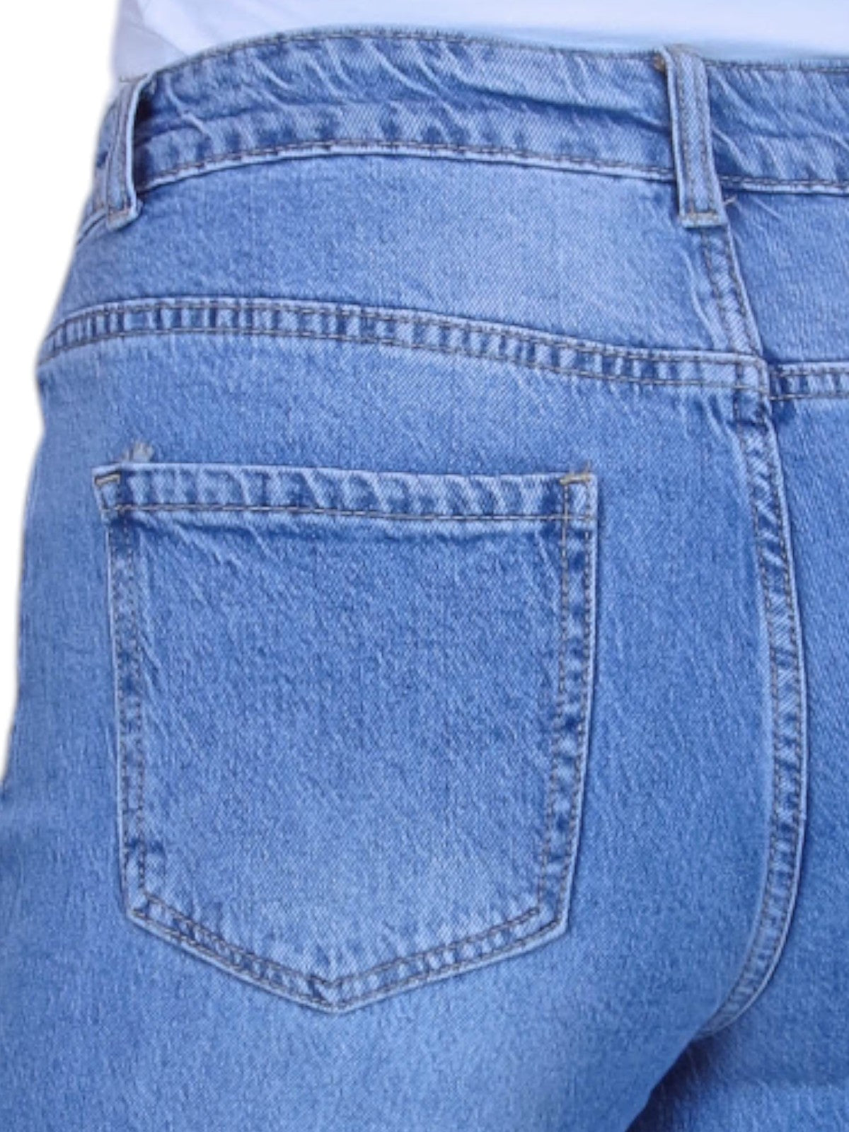 Womens High Waist Wide Leg Denim Jeans