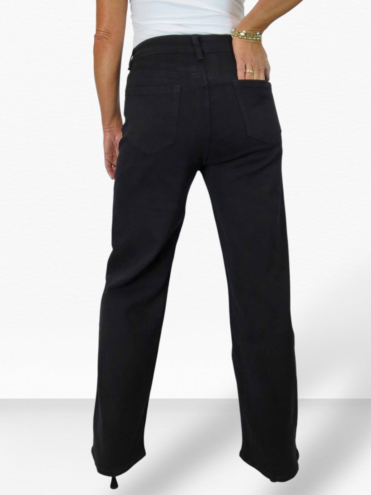 Wide Leg High Waist Jeans Black
