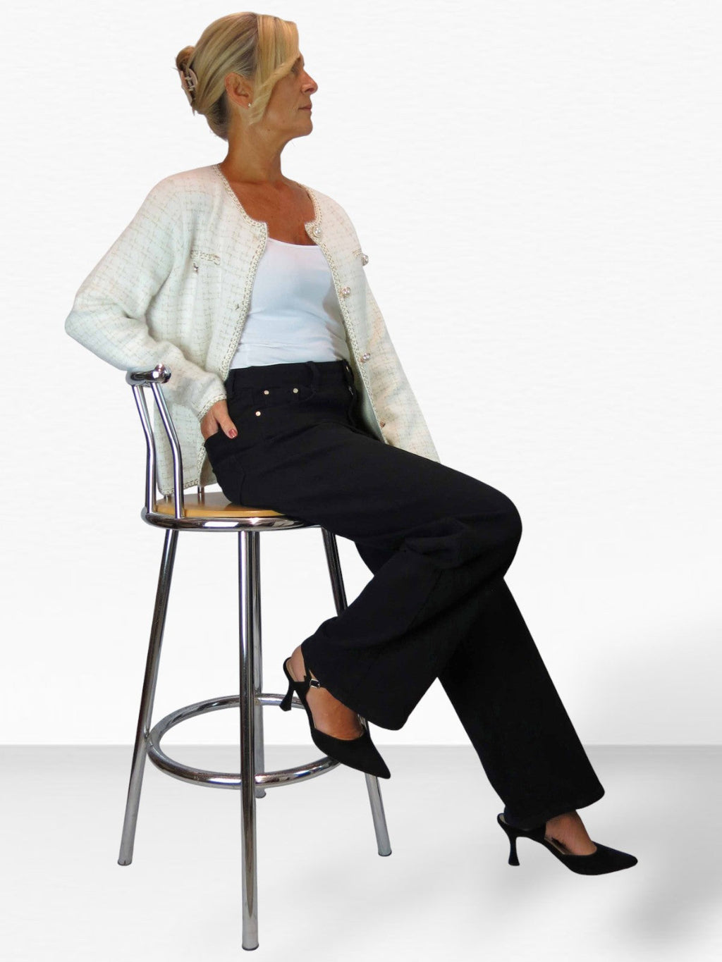 Wide Leg High Waist Jeans Black