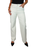 Wide Leg High Waist Jeans Cream