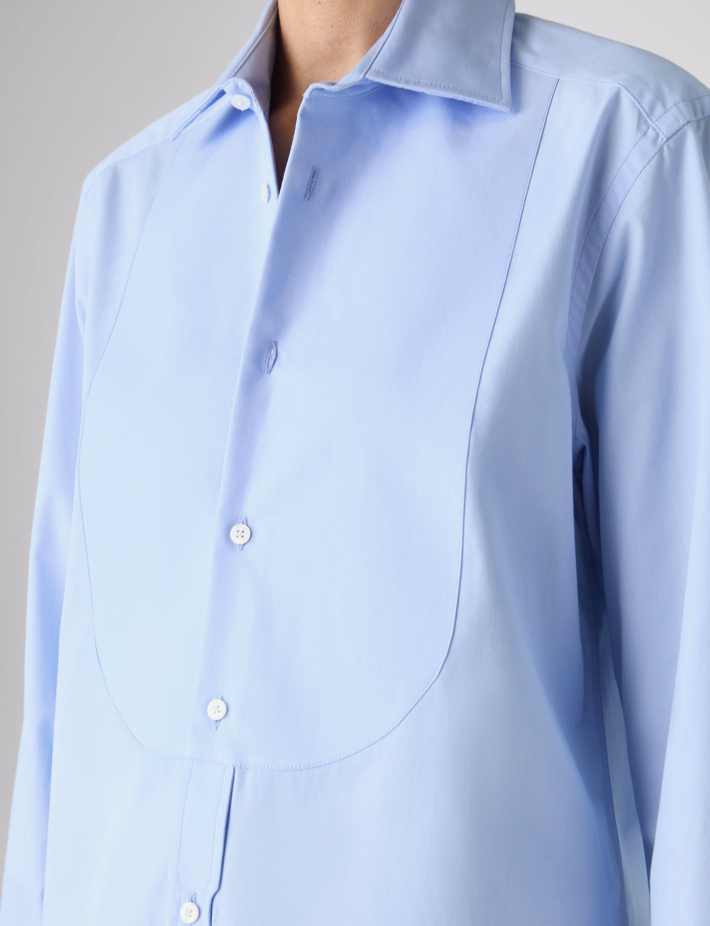 The Dress Shirt Curved Bib: Poplin, Sky Blue