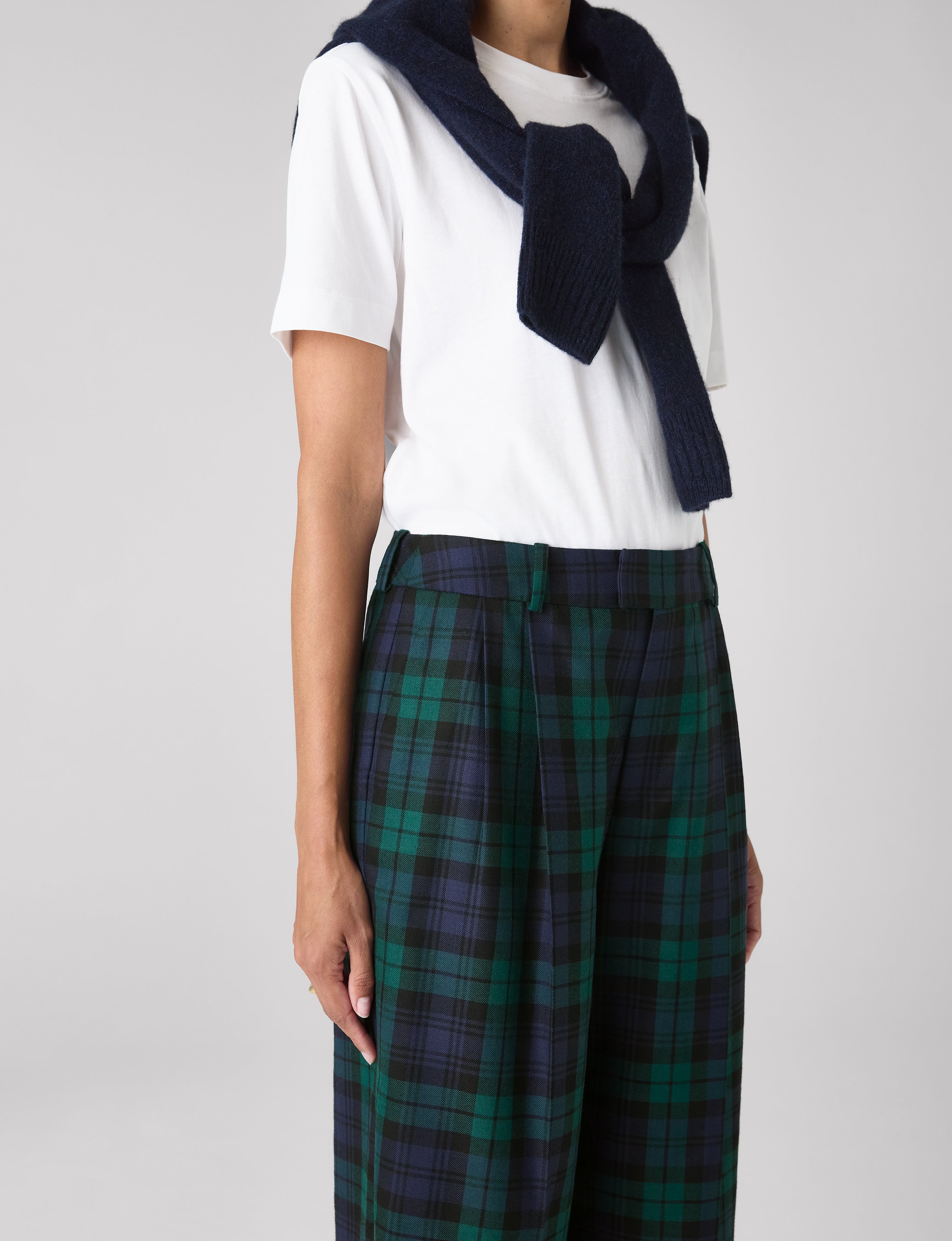 Rampling Trouser: Wool, Heritage Green Check