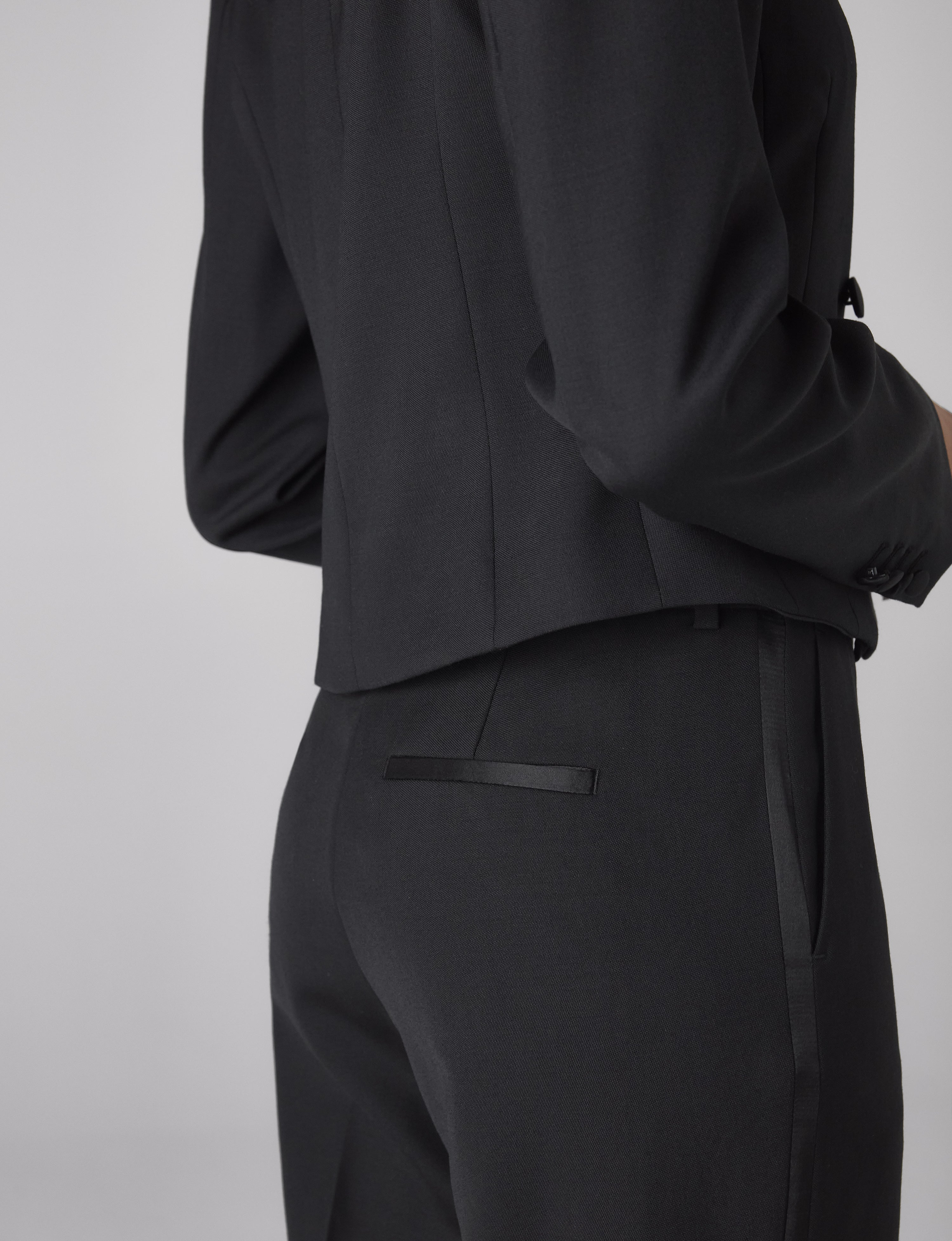 Regent Cigarette Trouser: Suiting Wool, Black