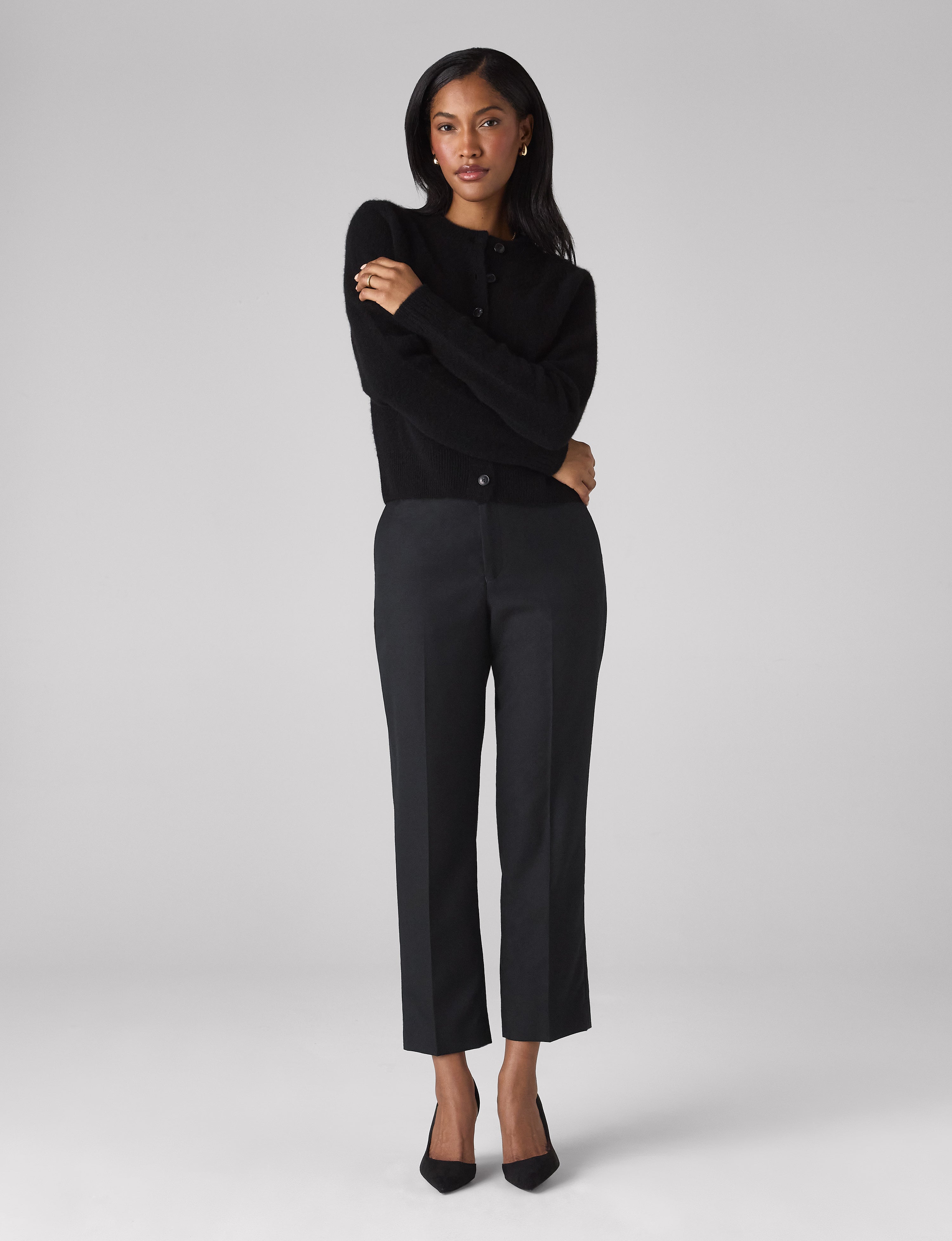 Regent Cigarette Trouser: Wool, Black