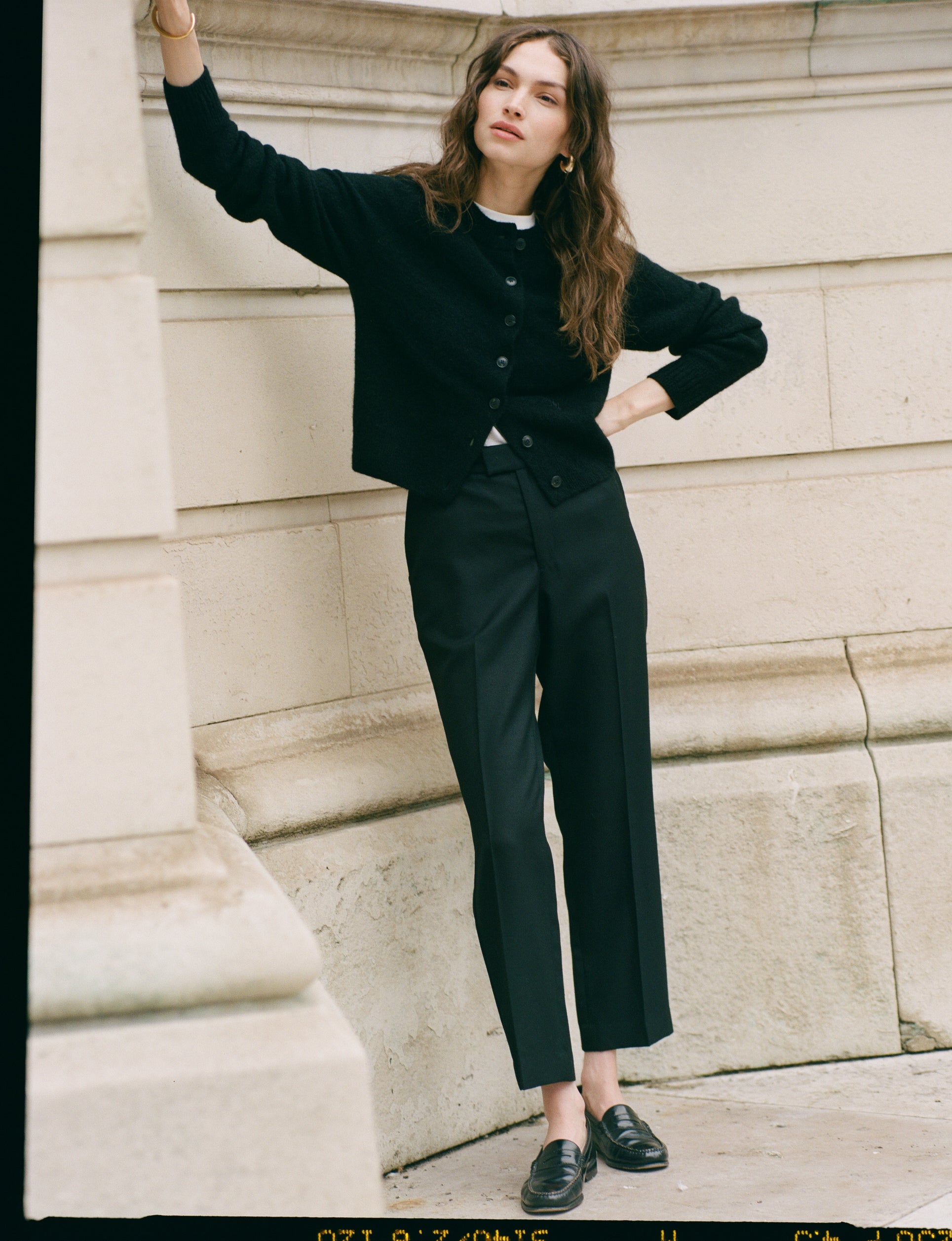 Regent Cigarette Trouser: Wool, Black