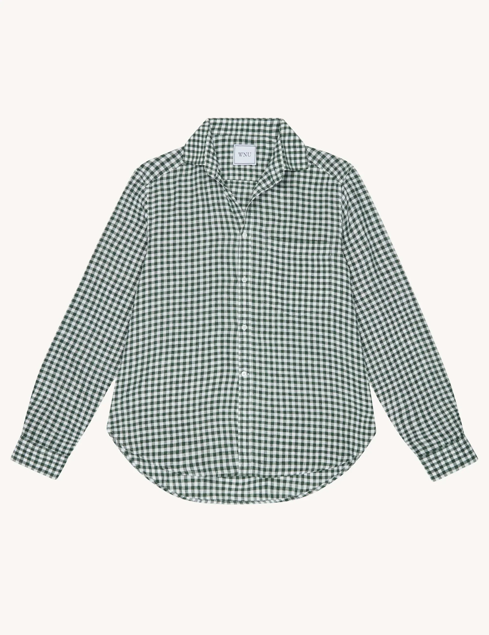 The Set: Linen Green Gingham Shirt & Boxer