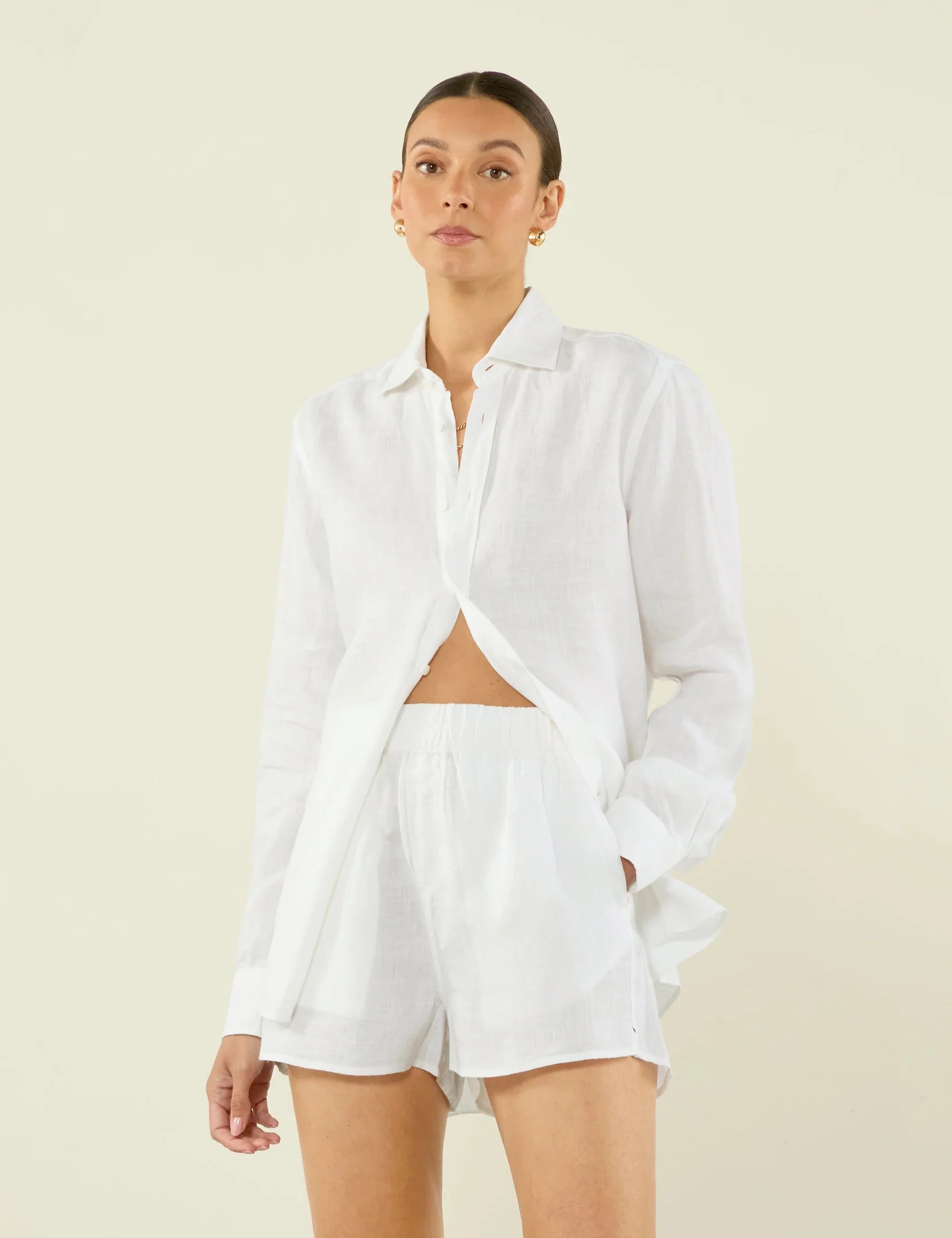 The Set: Linen White Shirt & Boxer