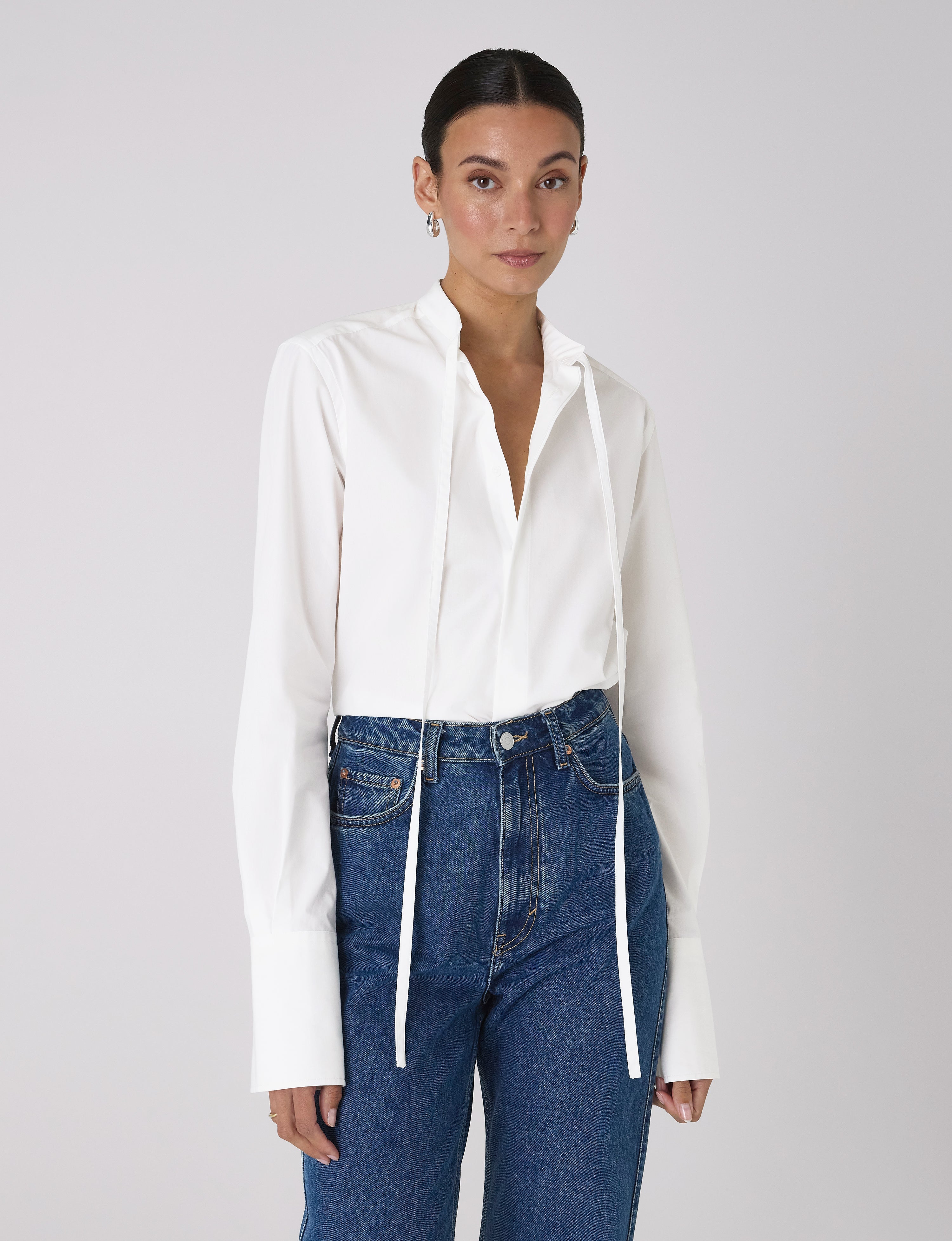 The Boyfriend Bow Tie: Fine Poplin, White