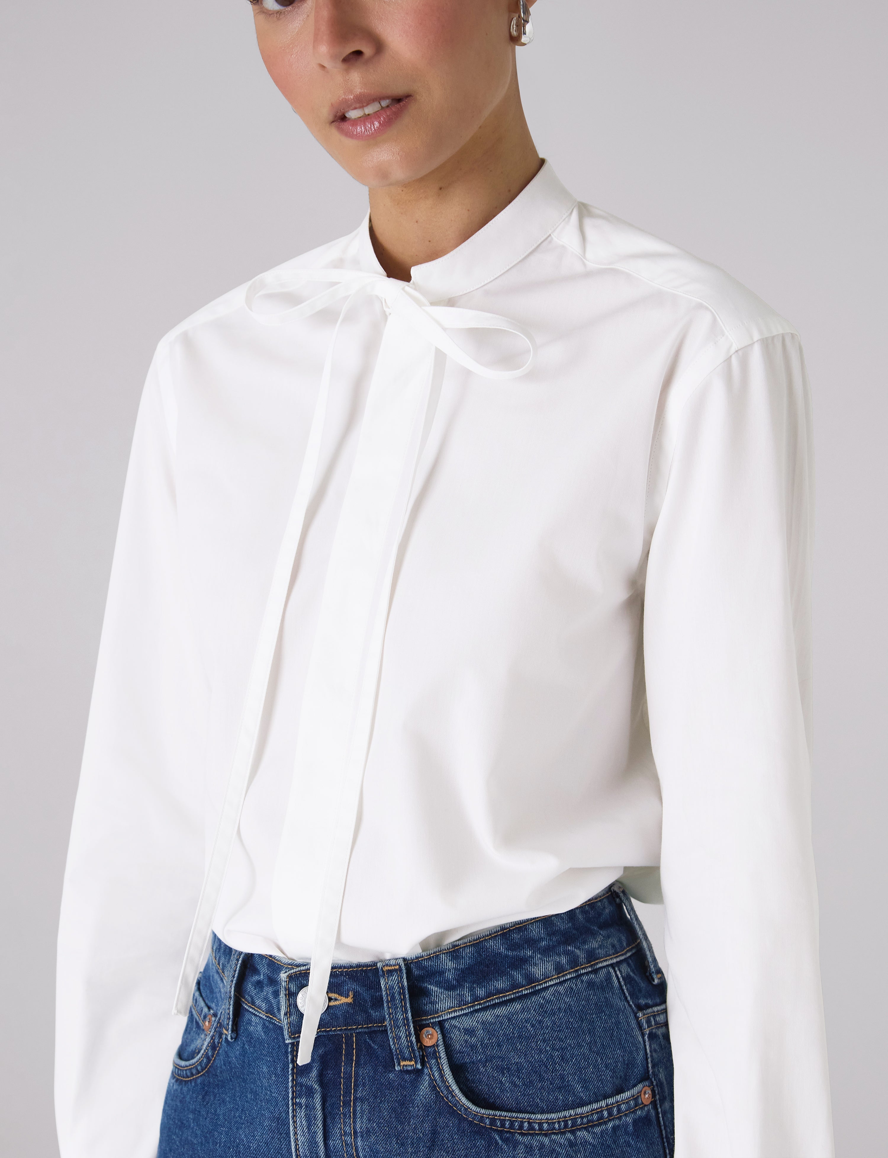 The Boyfriend Bow Tie: Fine Poplin, White