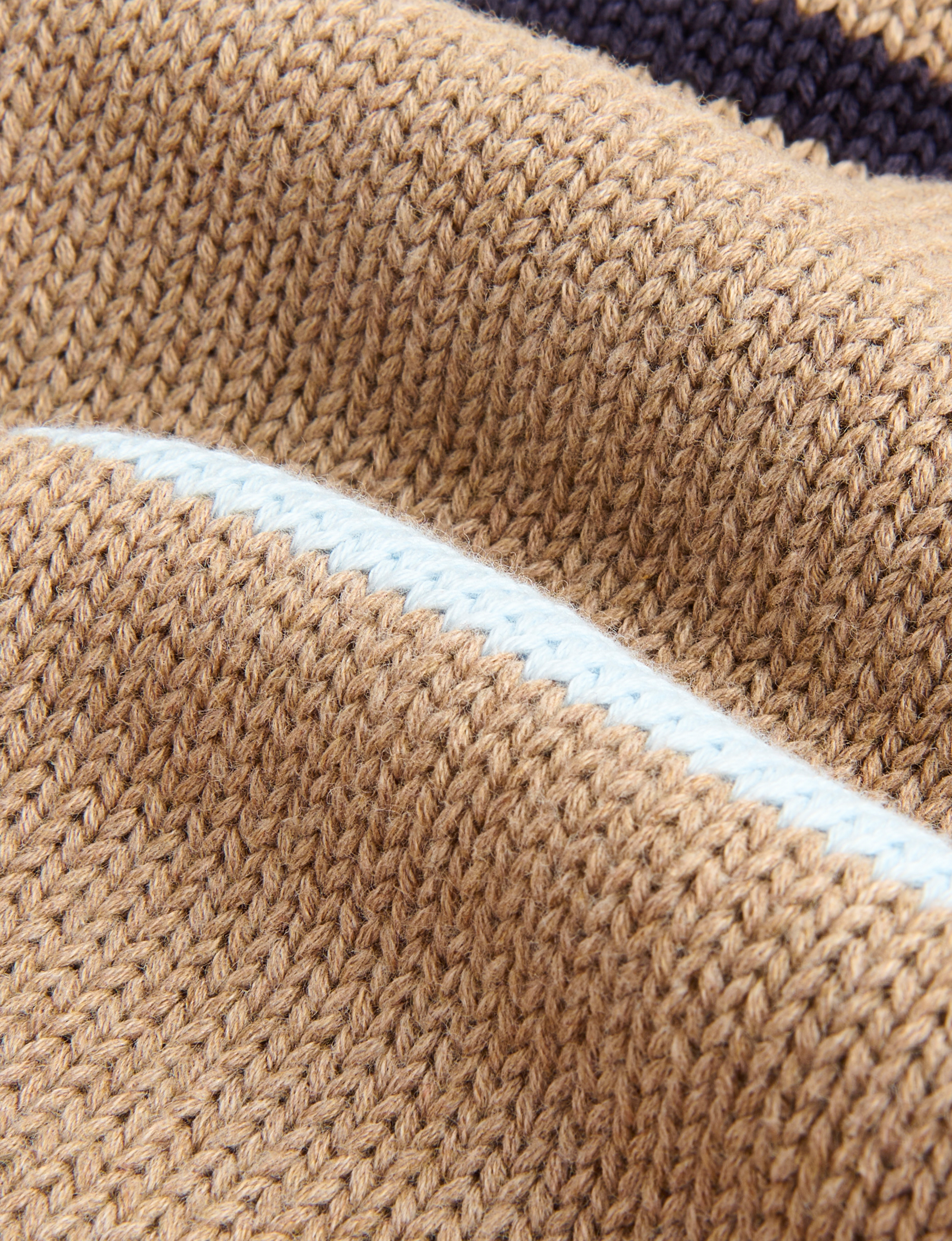 Cornwall Jumper: Cotton, Sand and Blue Multi Stripe