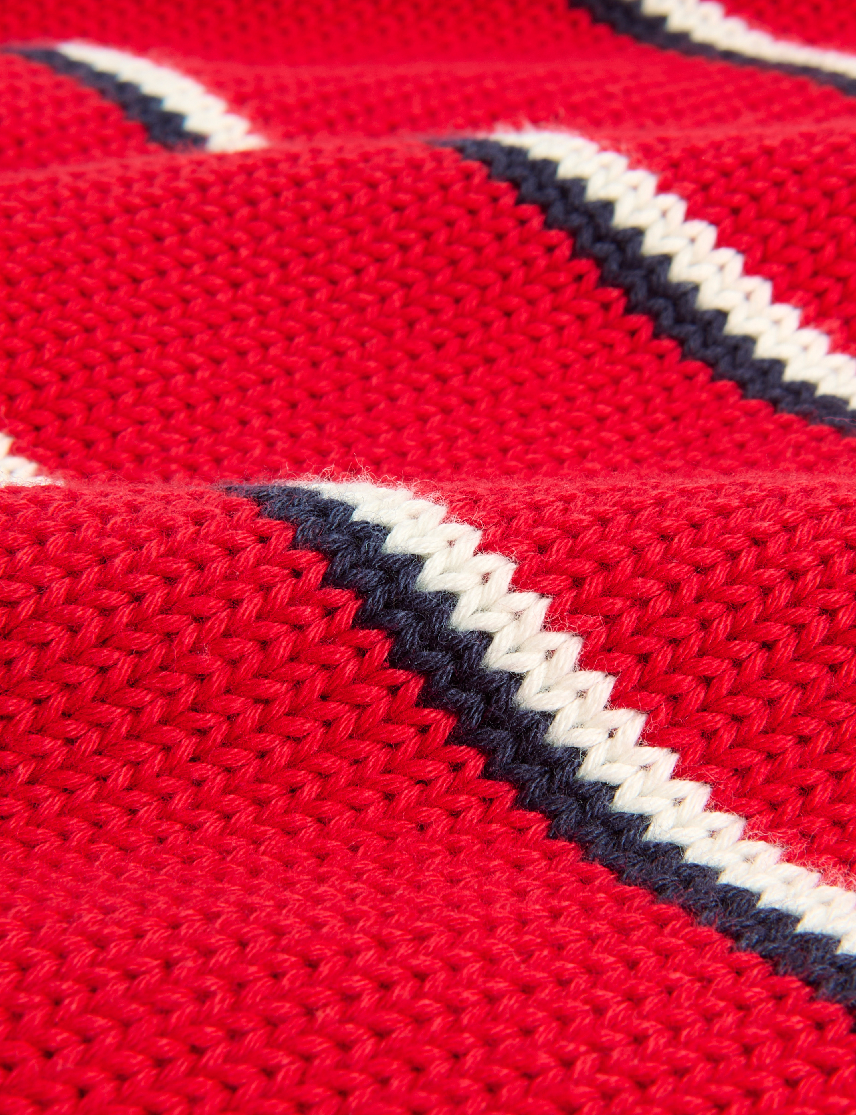 Cornwall Jumper: Cotton, Red and Navy Blue Stripe