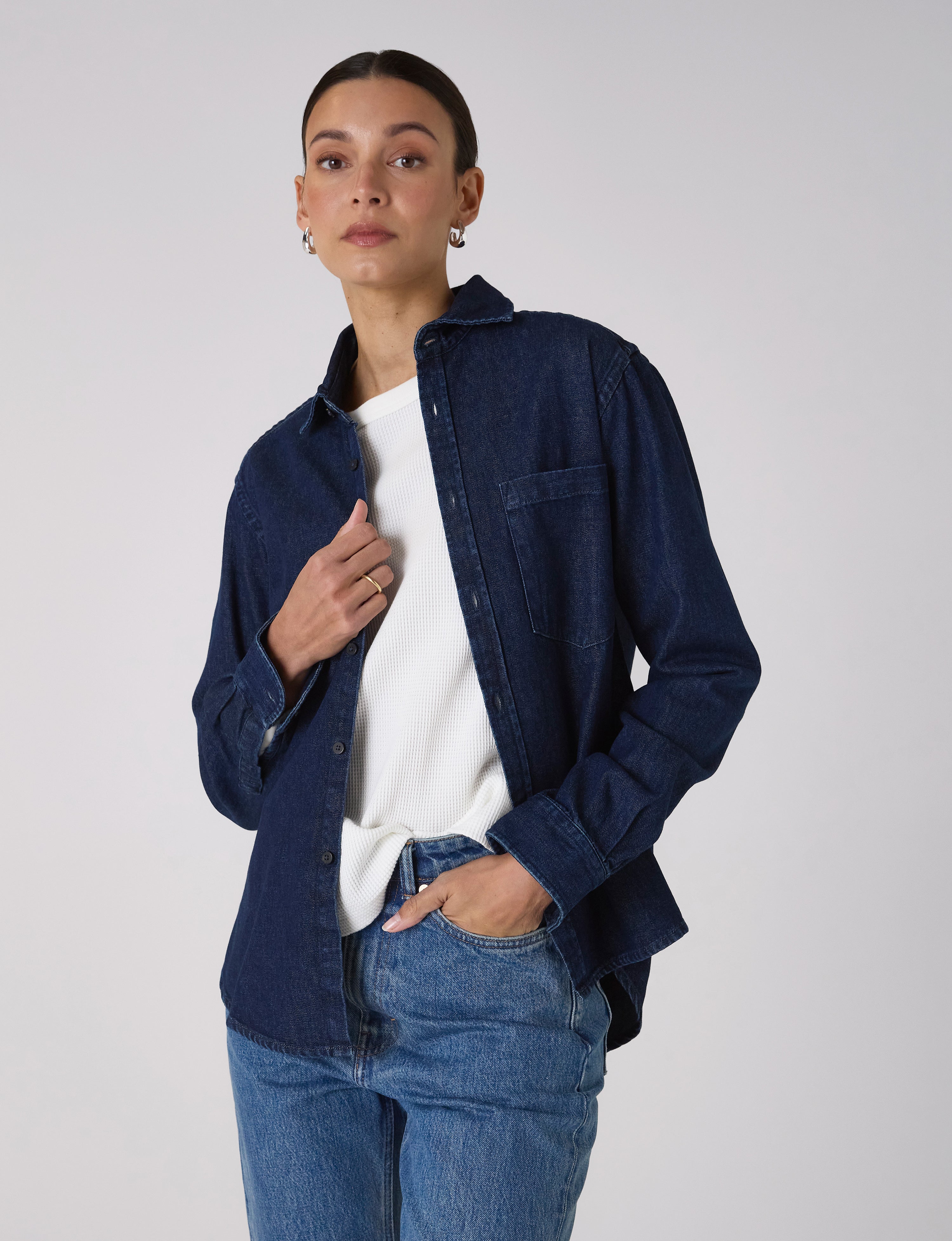 Bessette Top: Waffle Jersey, Off-White