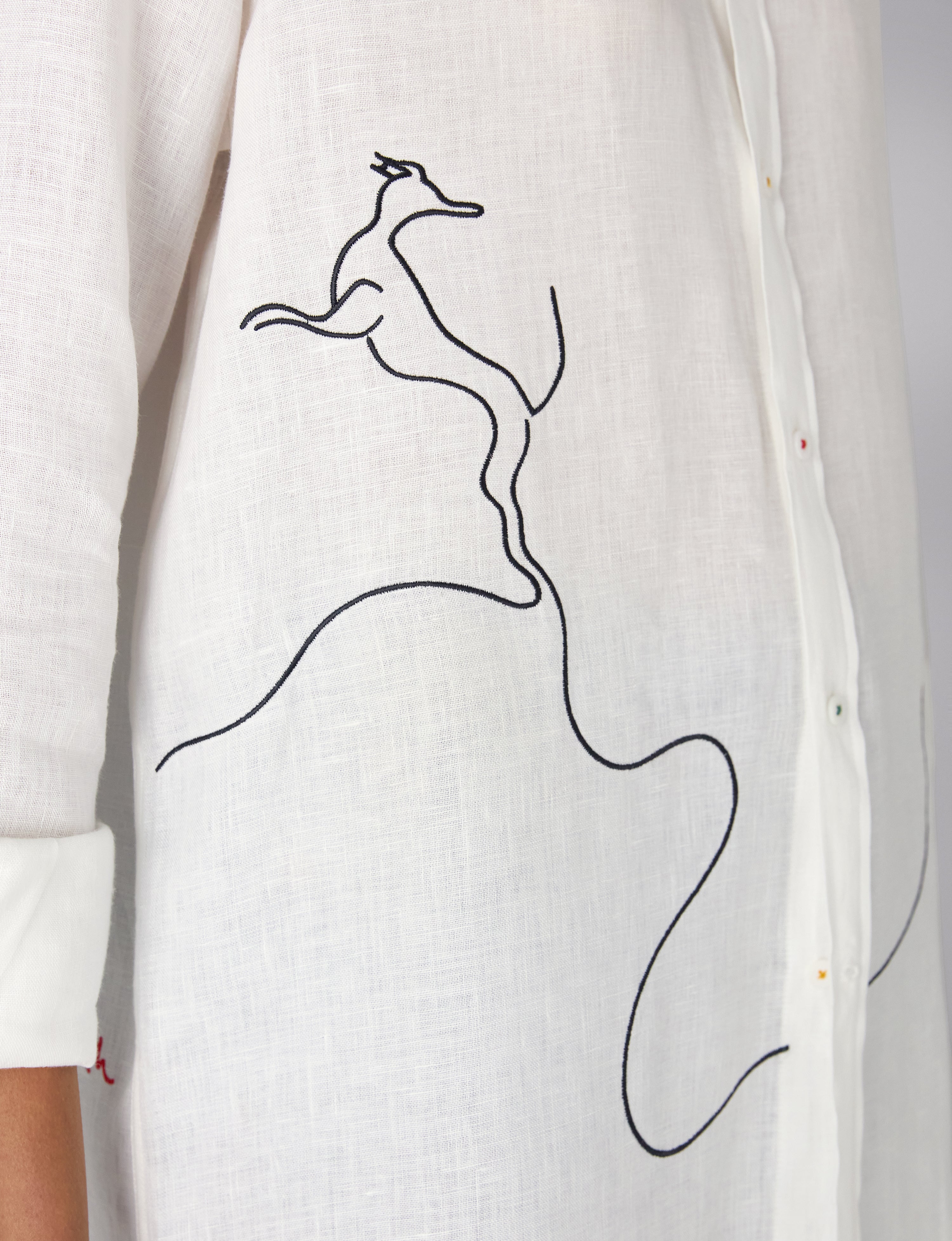 The Boyfriend: Linen, Artichoke Embroidery