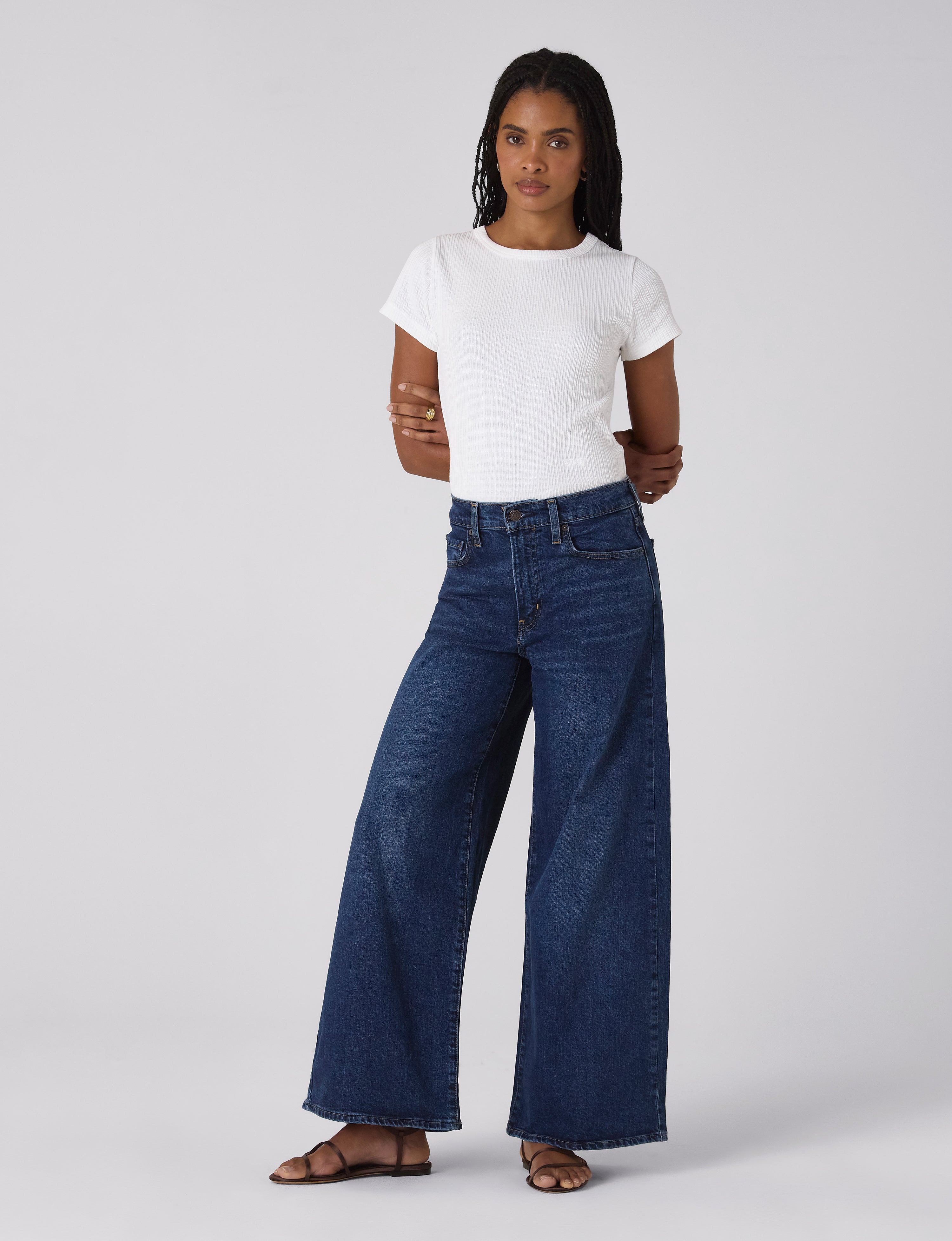 Camden Fitted T-Shirt: Cotton Textured Rib, Off-White