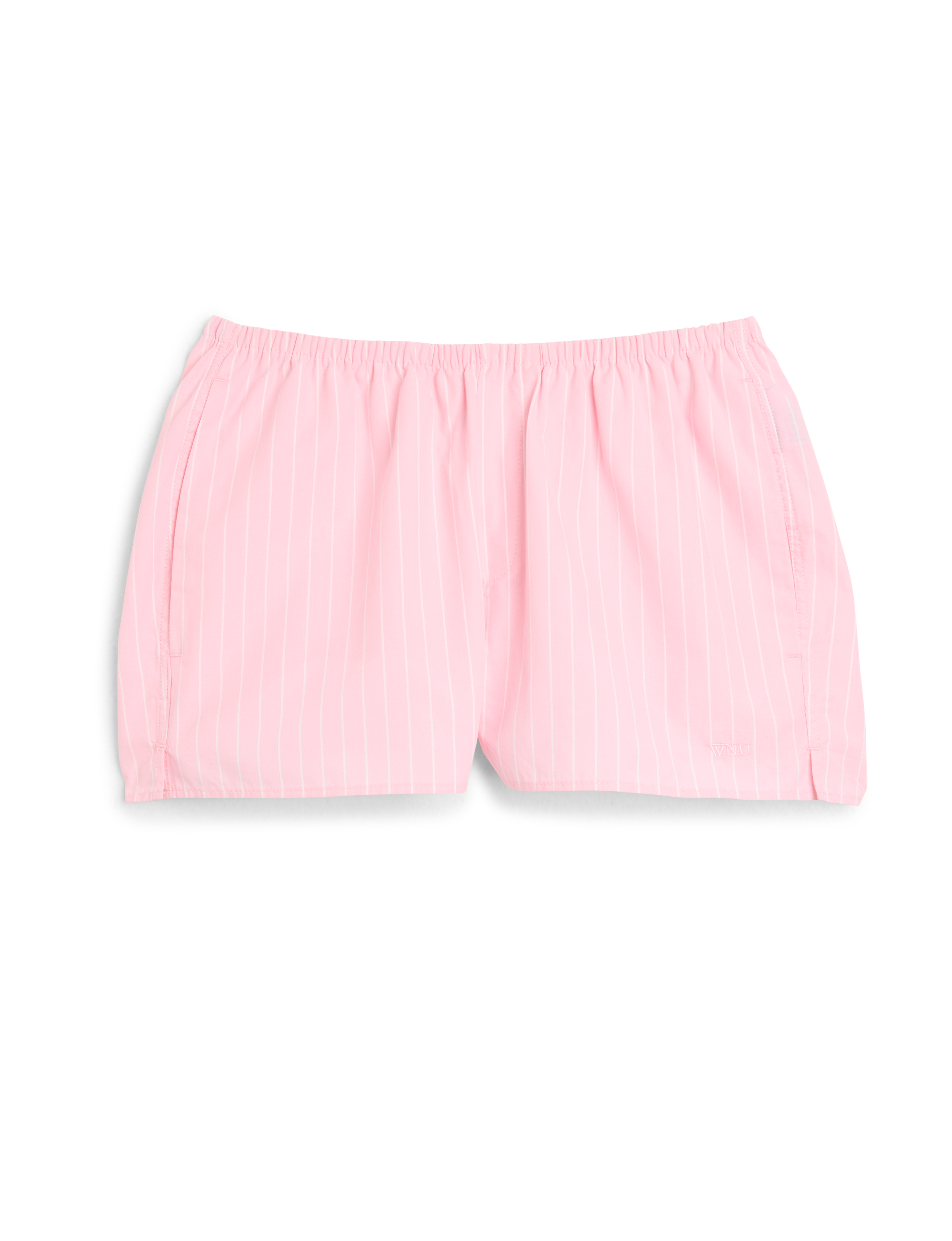 Court Short: Fine Poplin, Light Pink Stripe