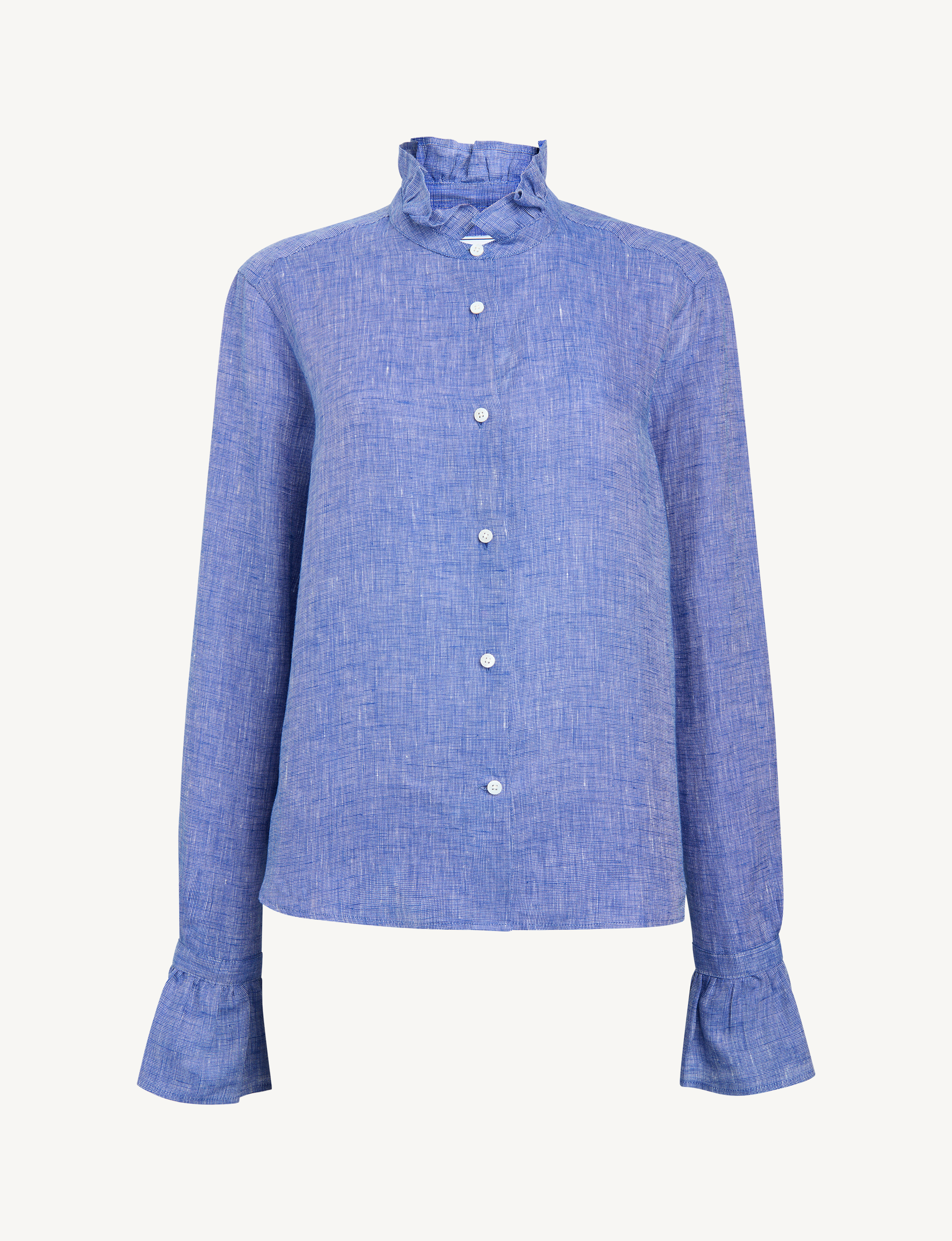 Kew Blouse: Linen, Lapis Blue