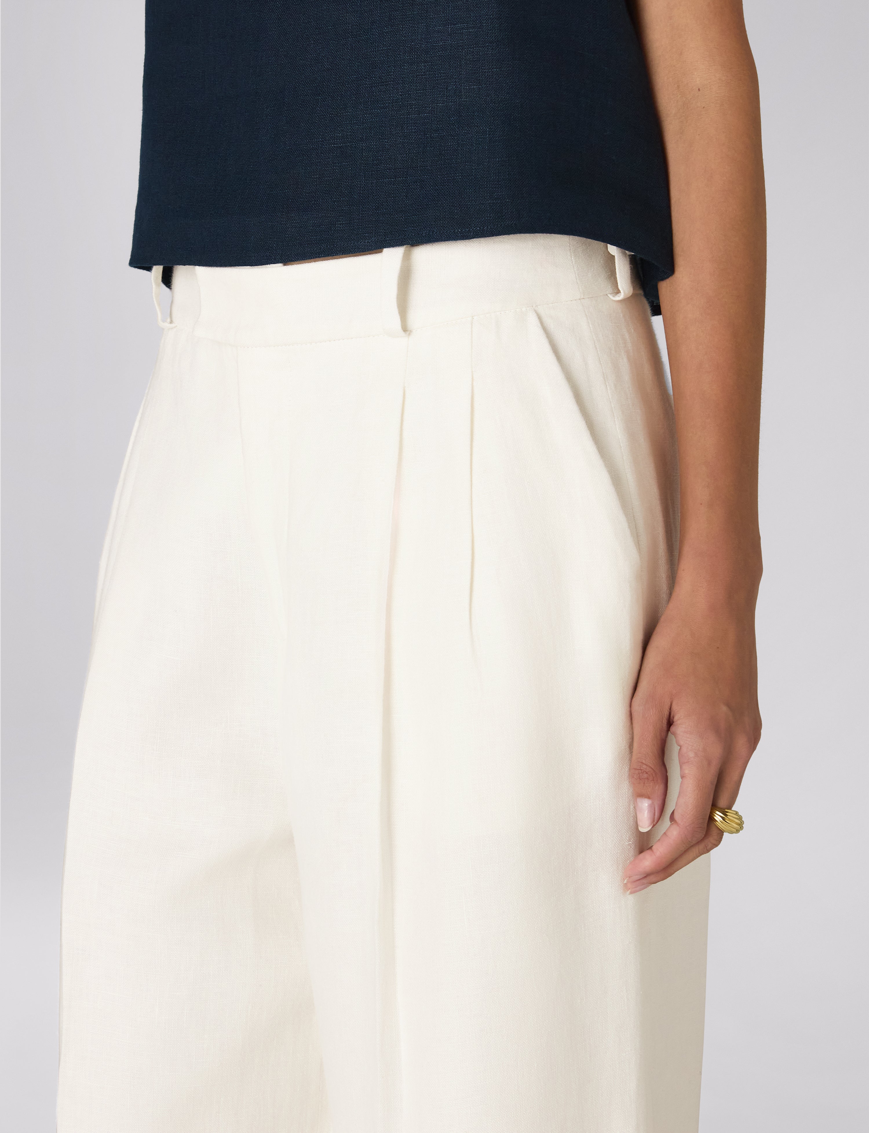 Rampling Trouser: Linen, Ivory
