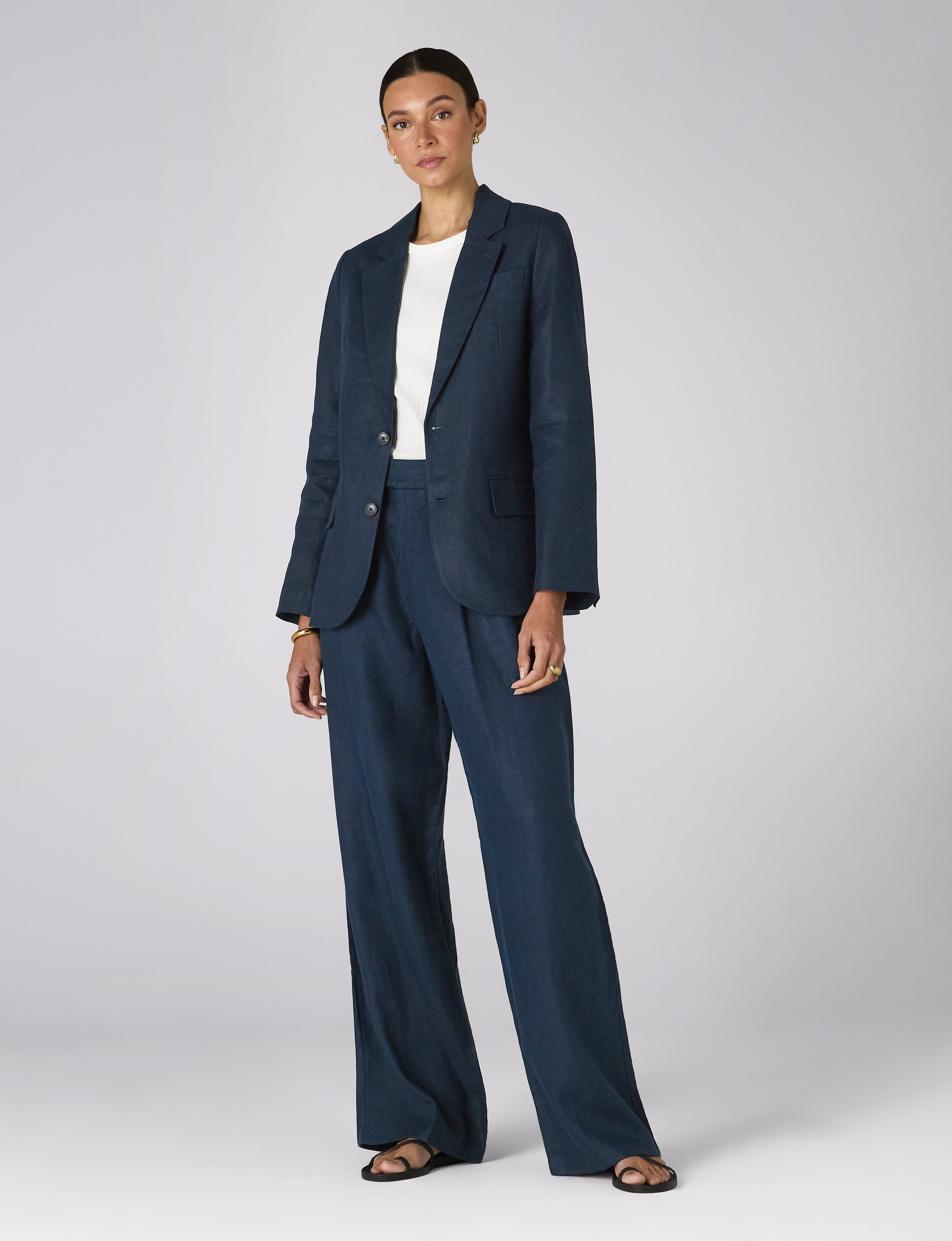 Rampling Trouser: Linen, Navy