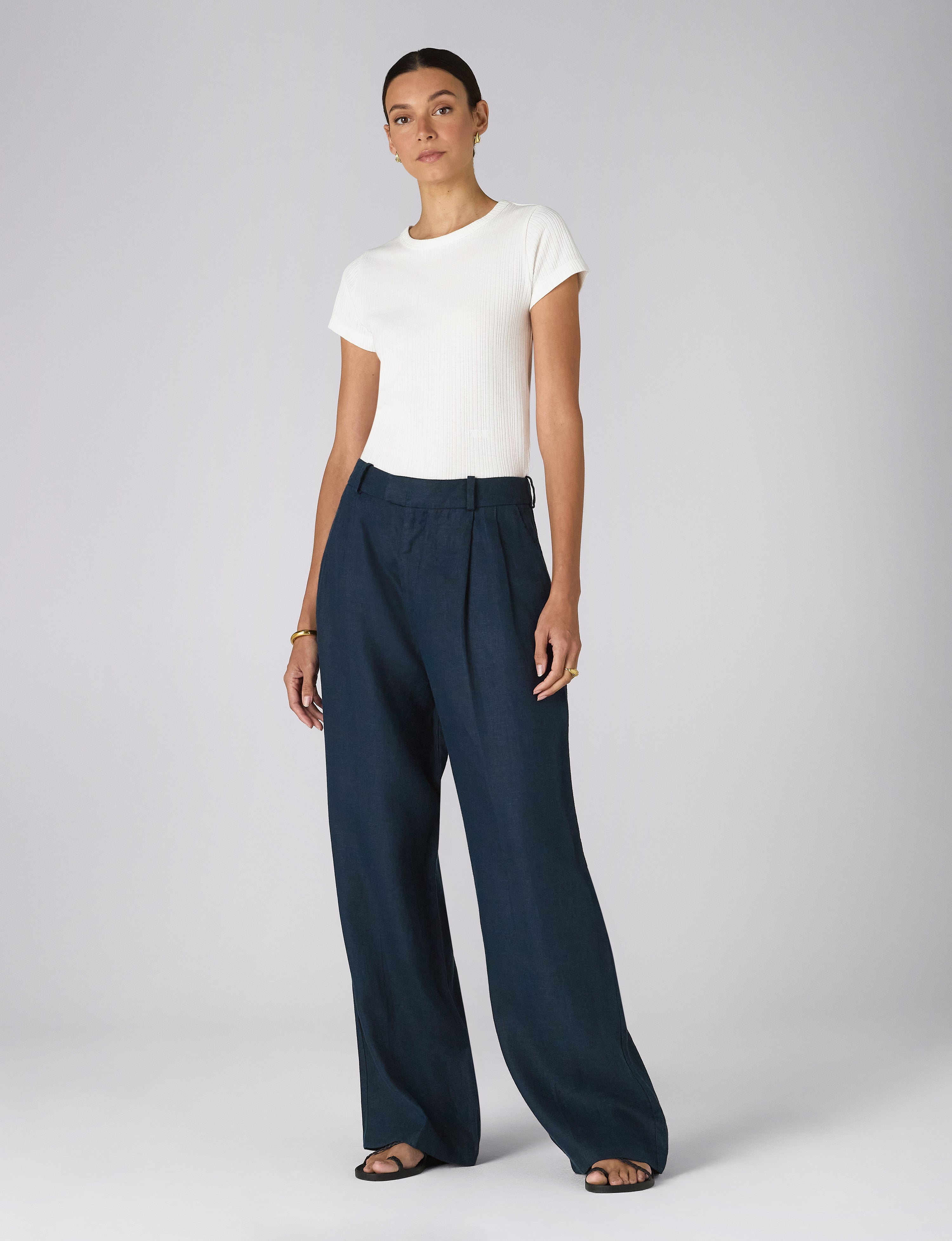 Rampling Trouser: Linen, Navy