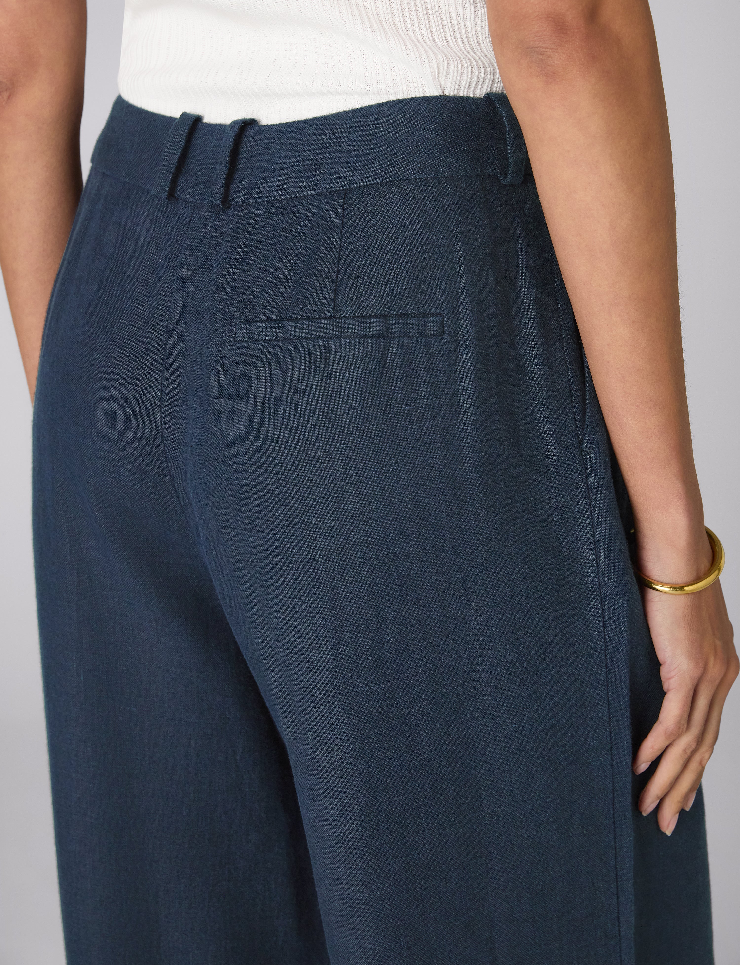 Rampling Trouser: Linen, Navy