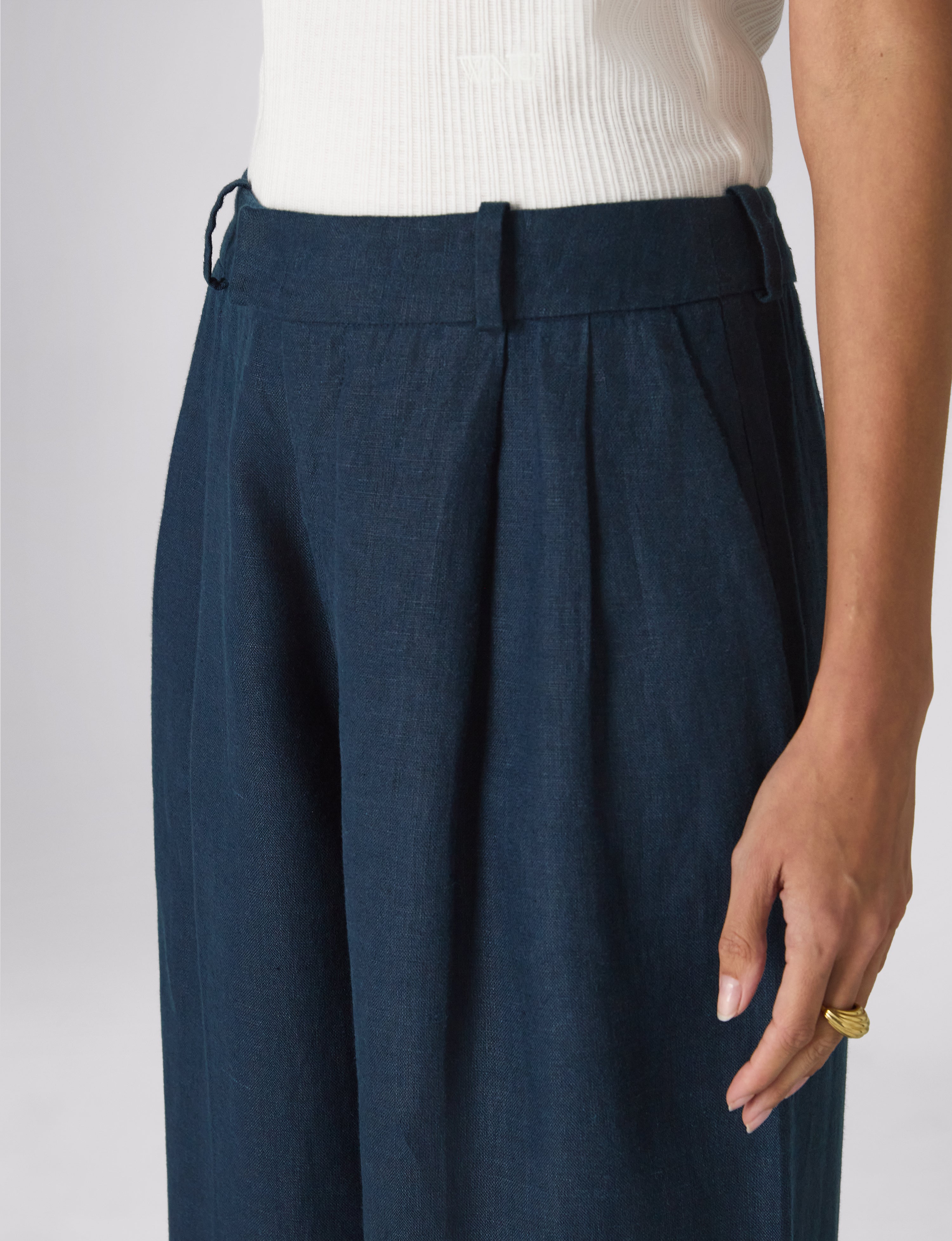 Rampling Trouser: Linen, Navy