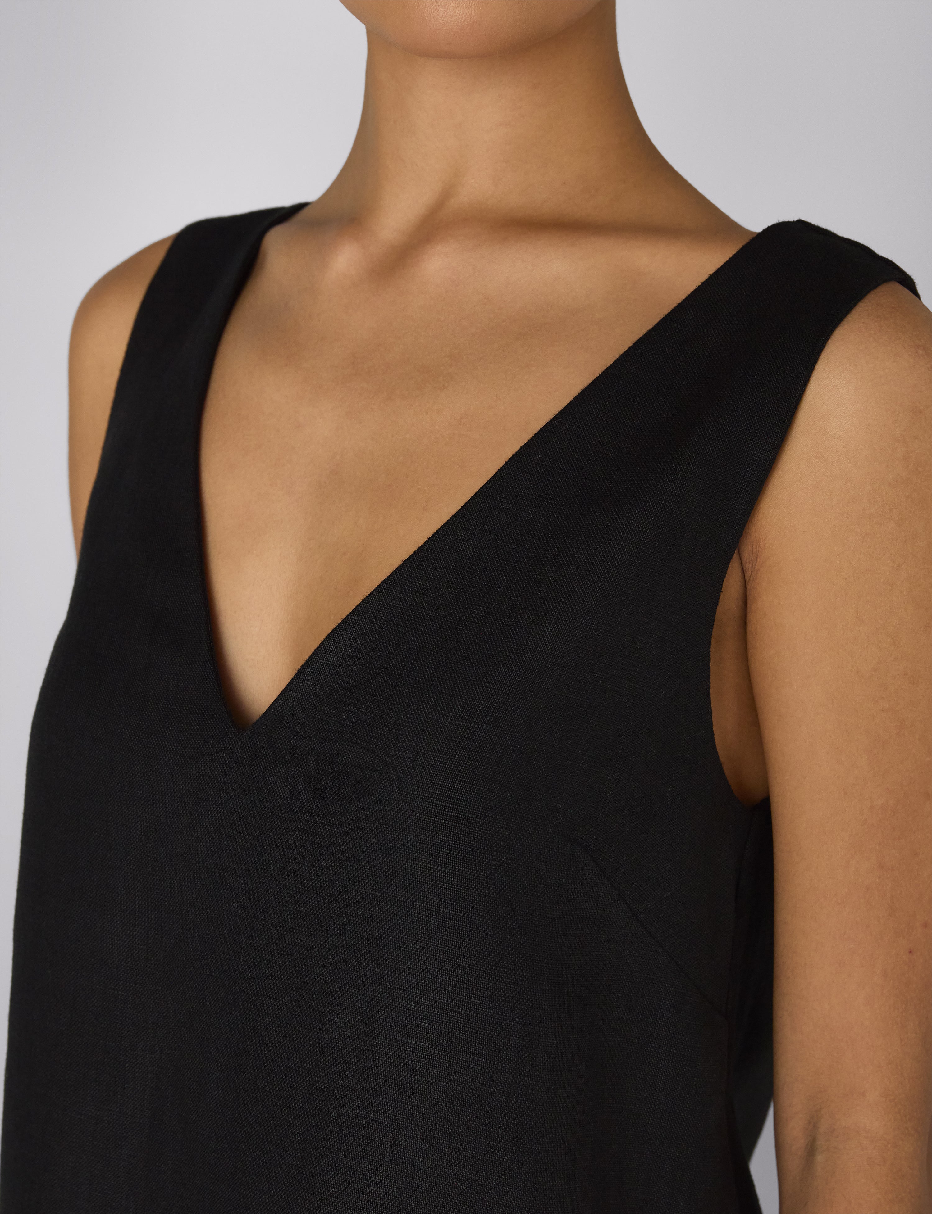 Sloane Dress: Linen, Black