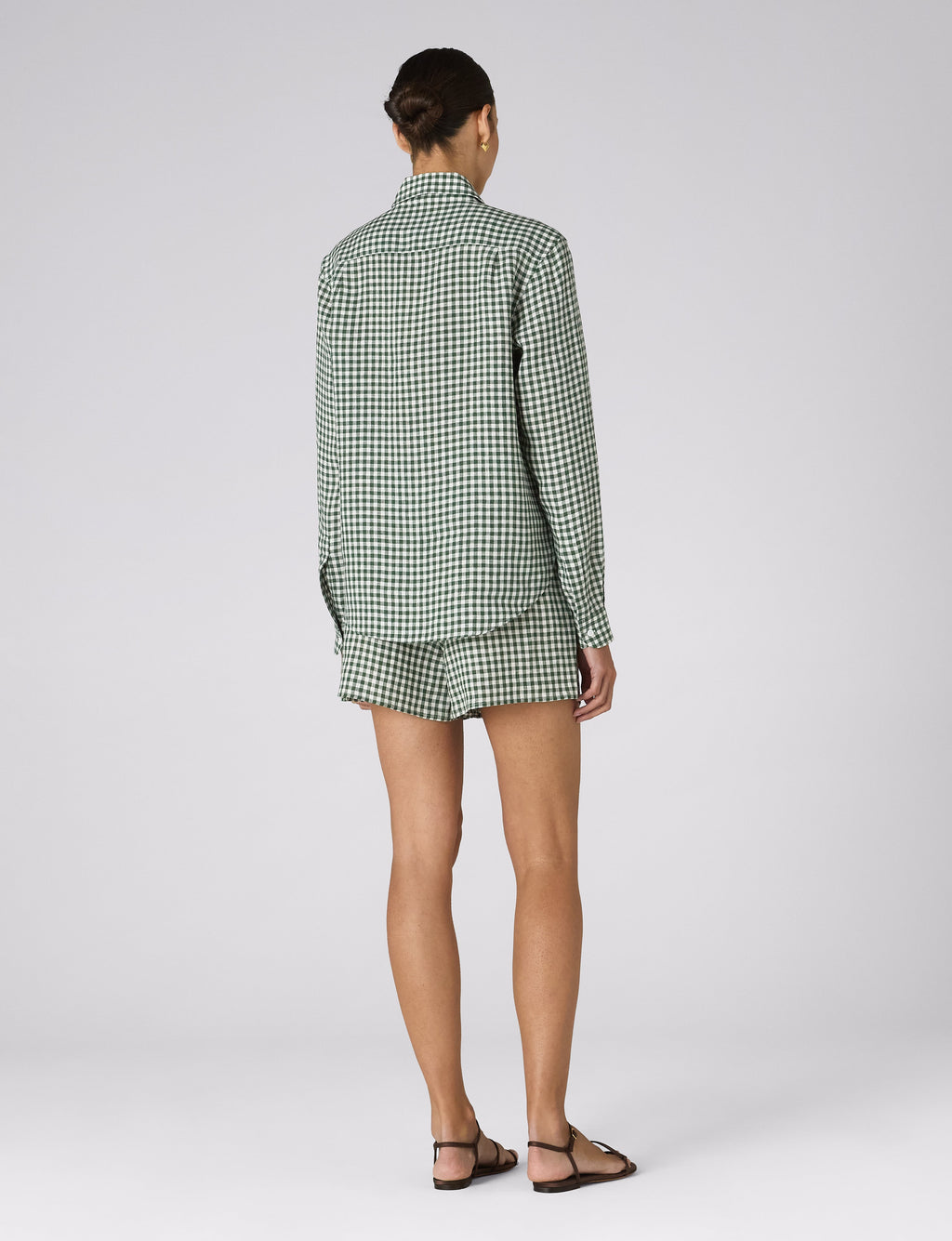 The Classic: Linen, Green Gingham