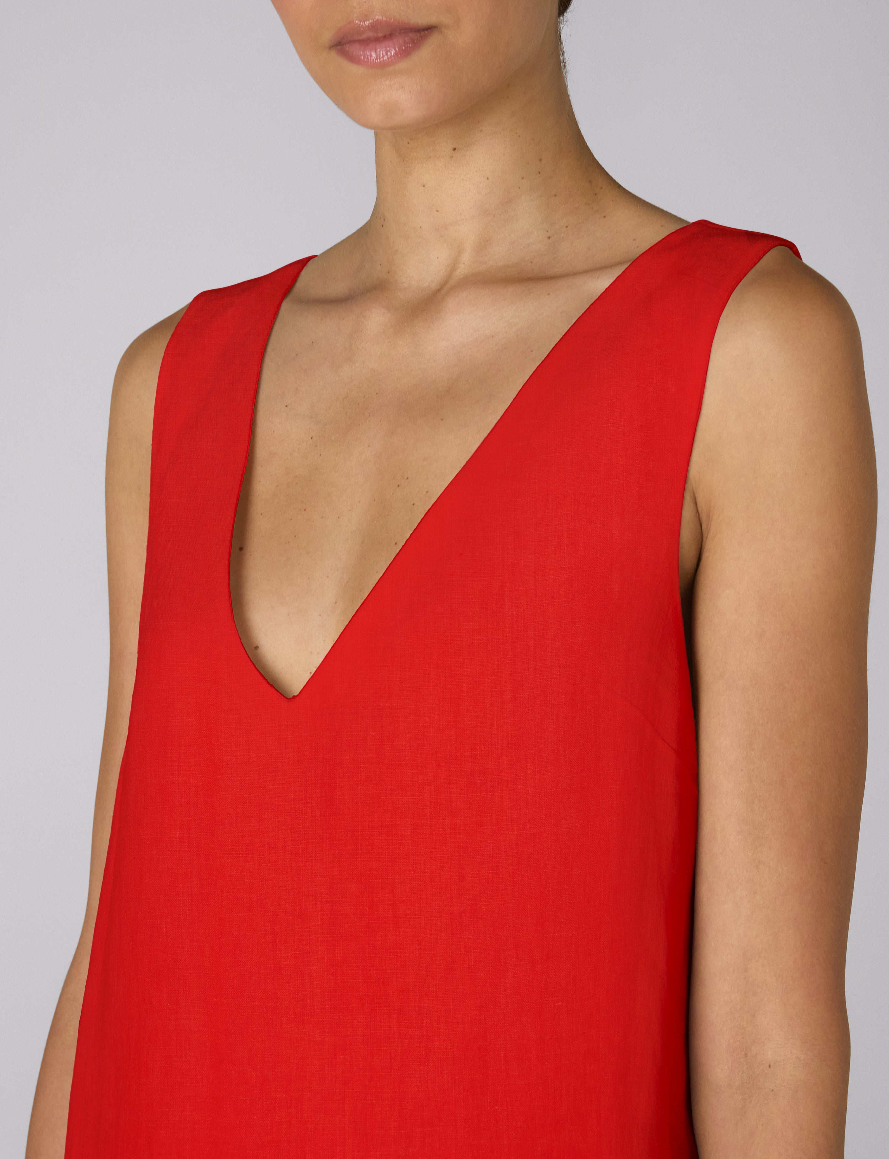 Sloane Dress: Linen, Red