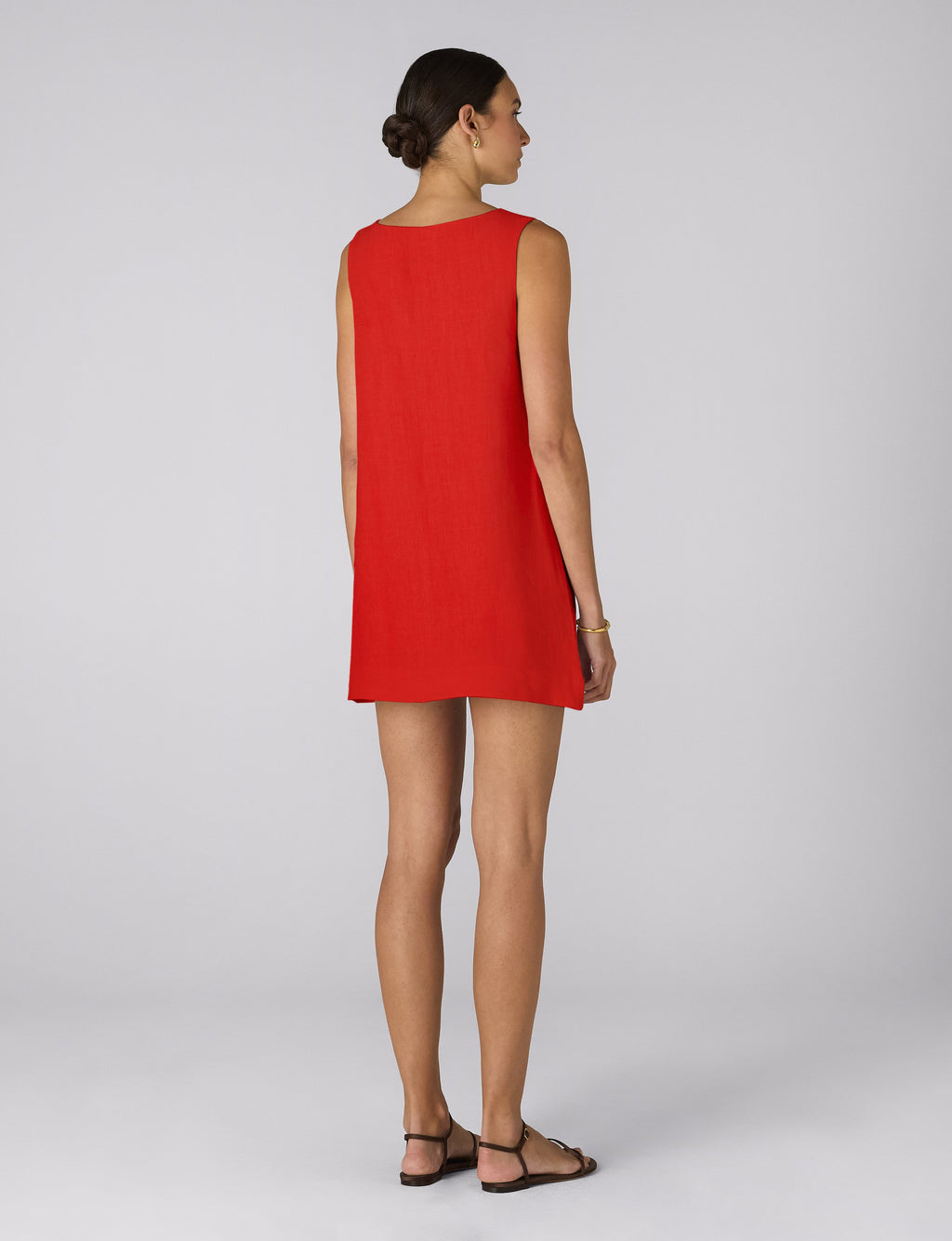 Sloane Dress: Linen, Red