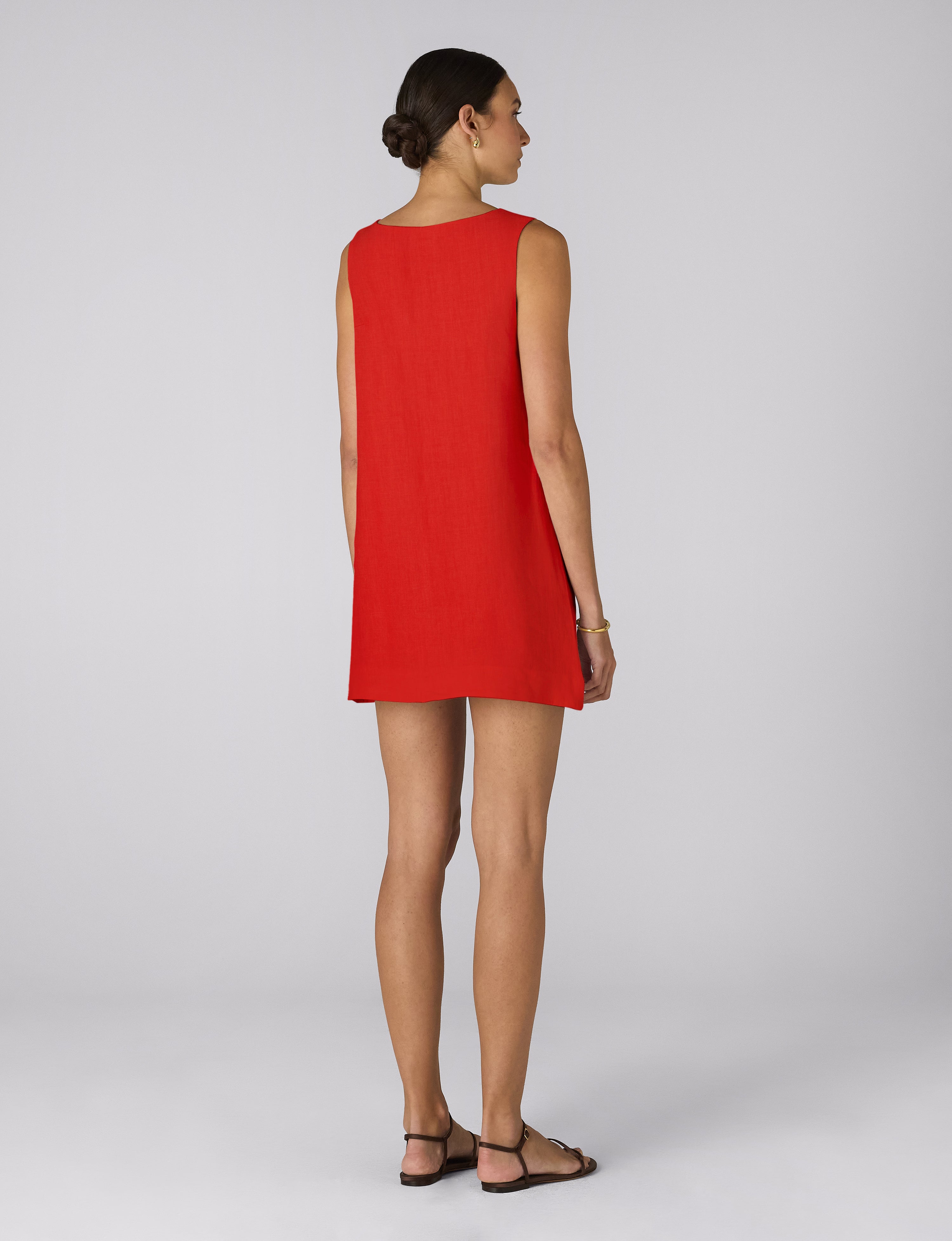 Sloane Dress: Linen, Red