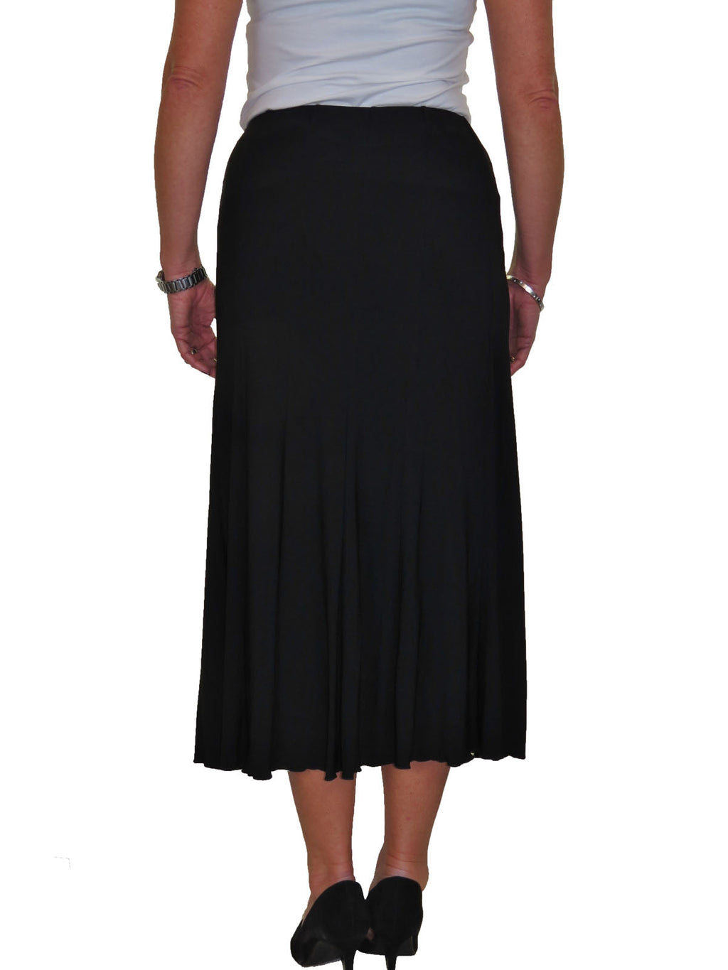 Smart Midi Maxi Panel Fishtail Lined Skirt Black
