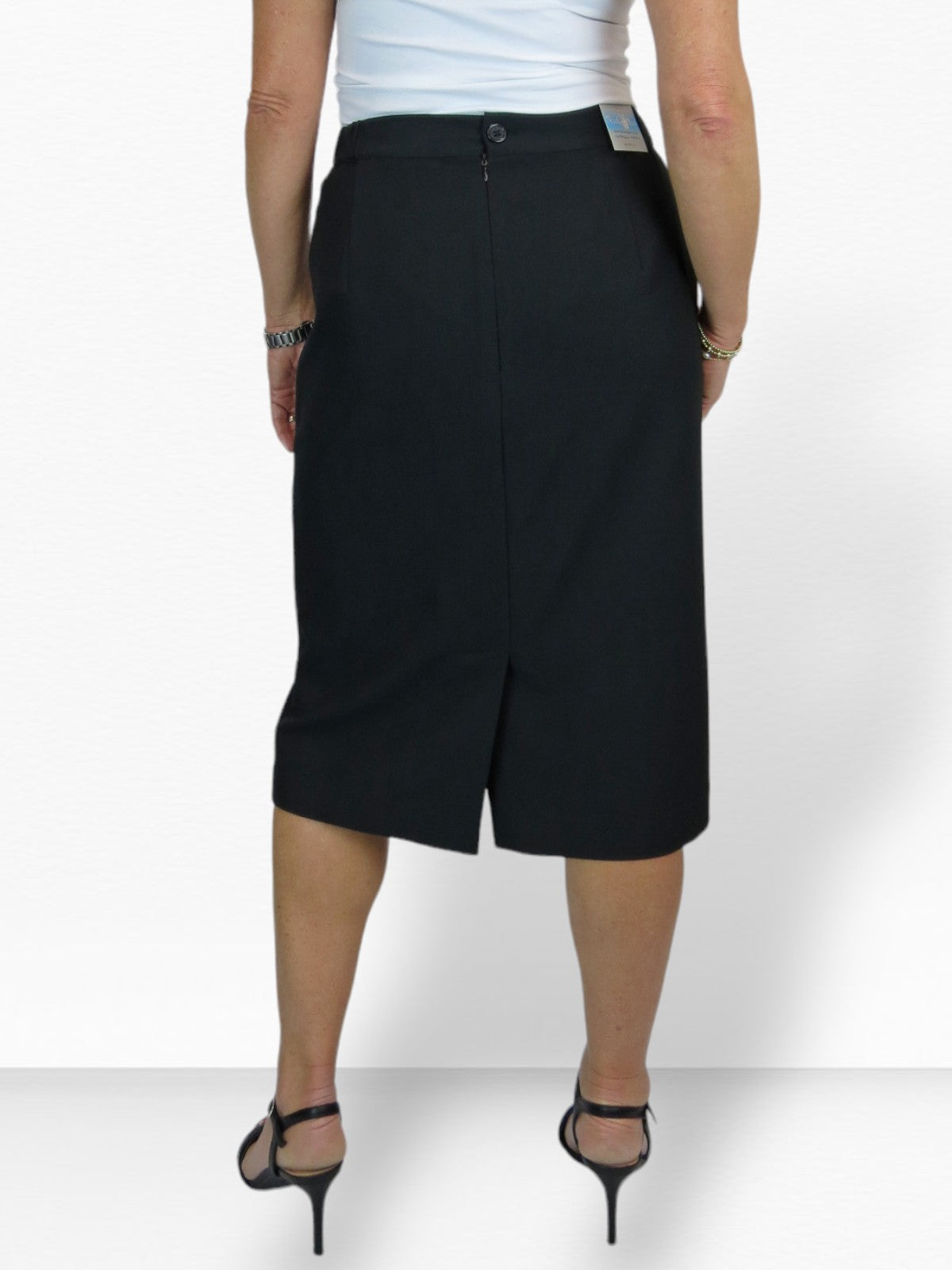 Women's Smart Elasticated Waist Pencil Skirt Black