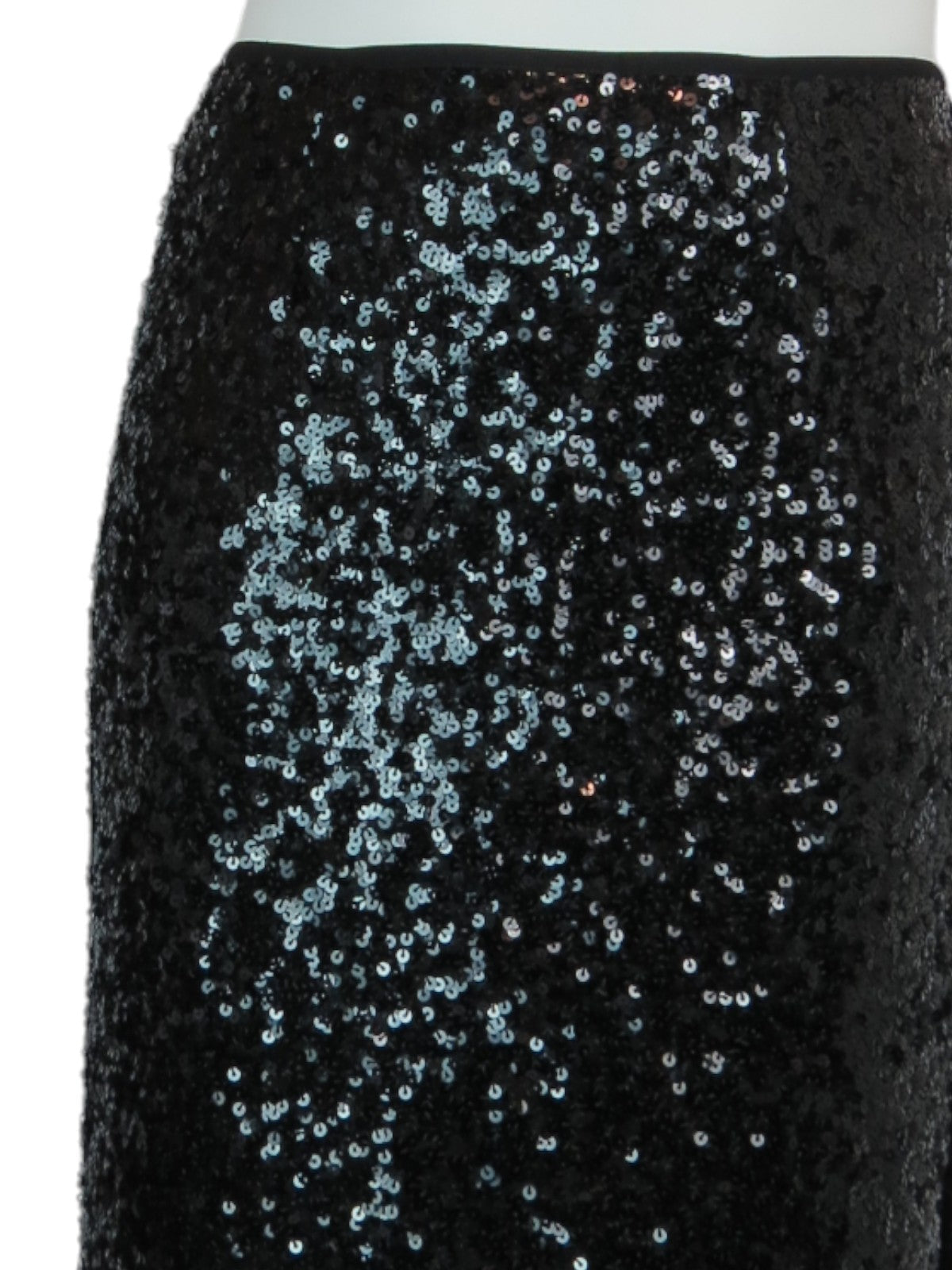 Women's Sequin Maxi Skirt With Side Slit Black