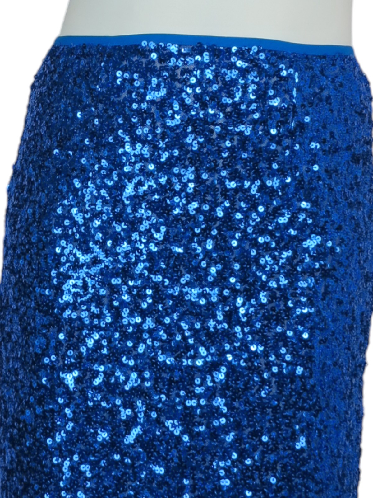 Women's Sequin Maxi Skirt With Side Slit Royal Blue