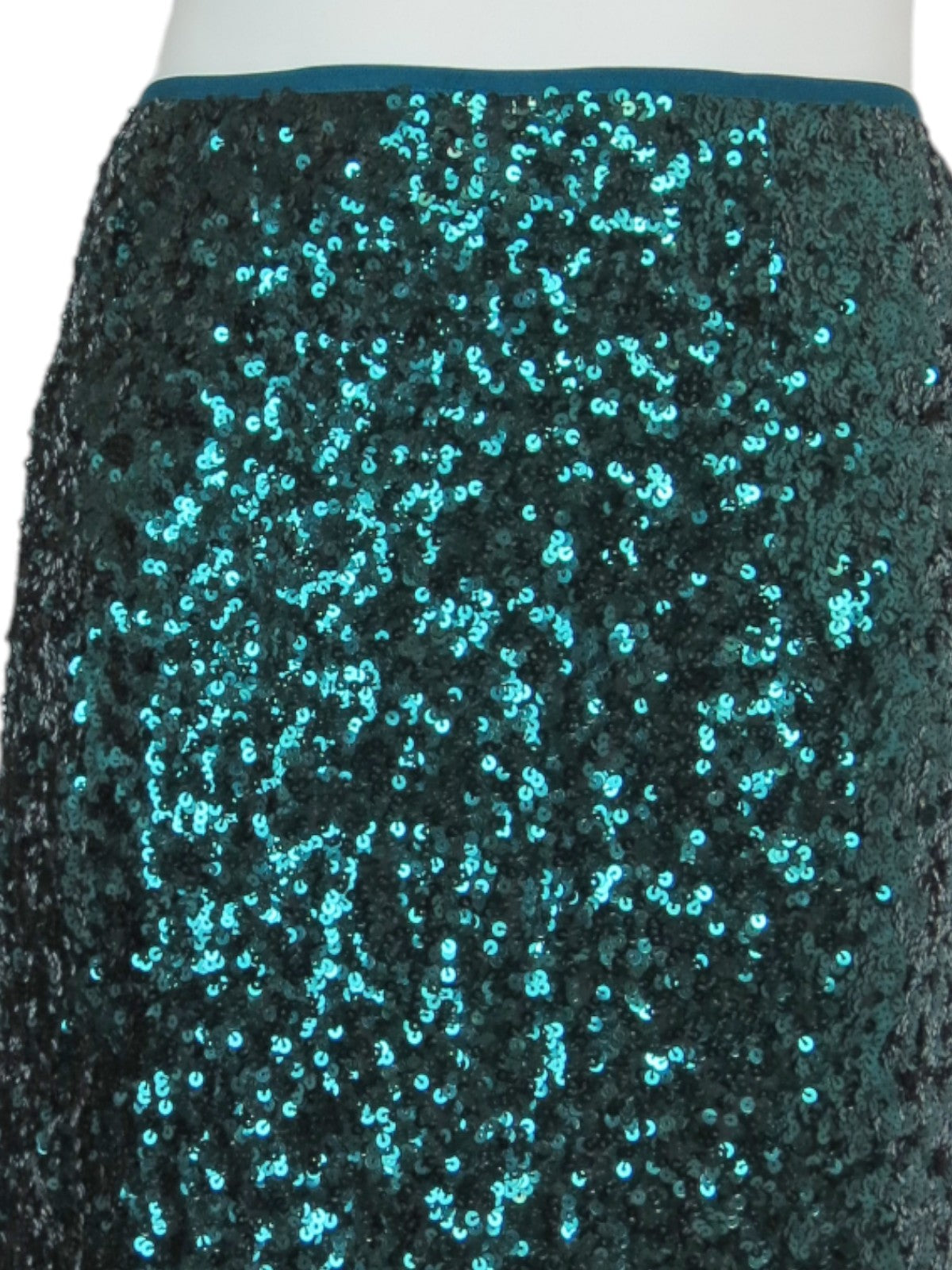 Women's Sequin Maxi Skirt With Side Slit Dark Green