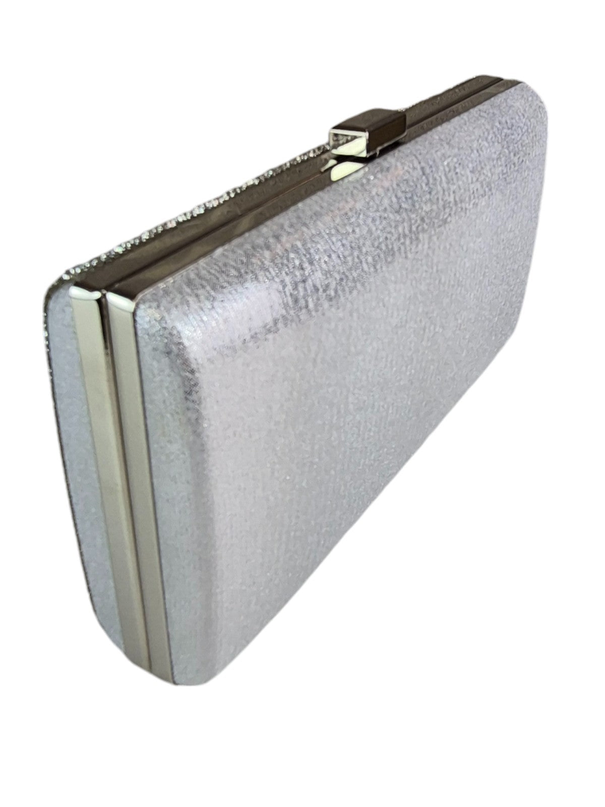 Abstract Diamante & Rhinestone Clutch Bag Silver