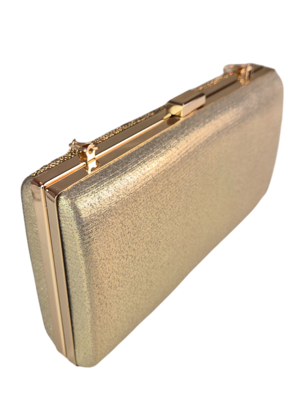 Abstract Diamante & Rhinestone Clutch Bag Gold