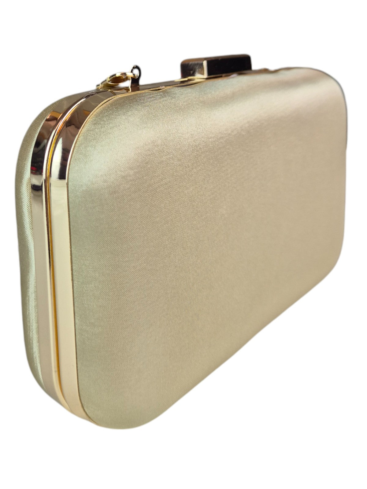 Bow Satin Clutch Bag Gold