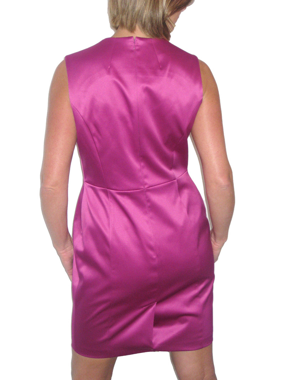 Above Knee Satin Evening Party Dress Purple