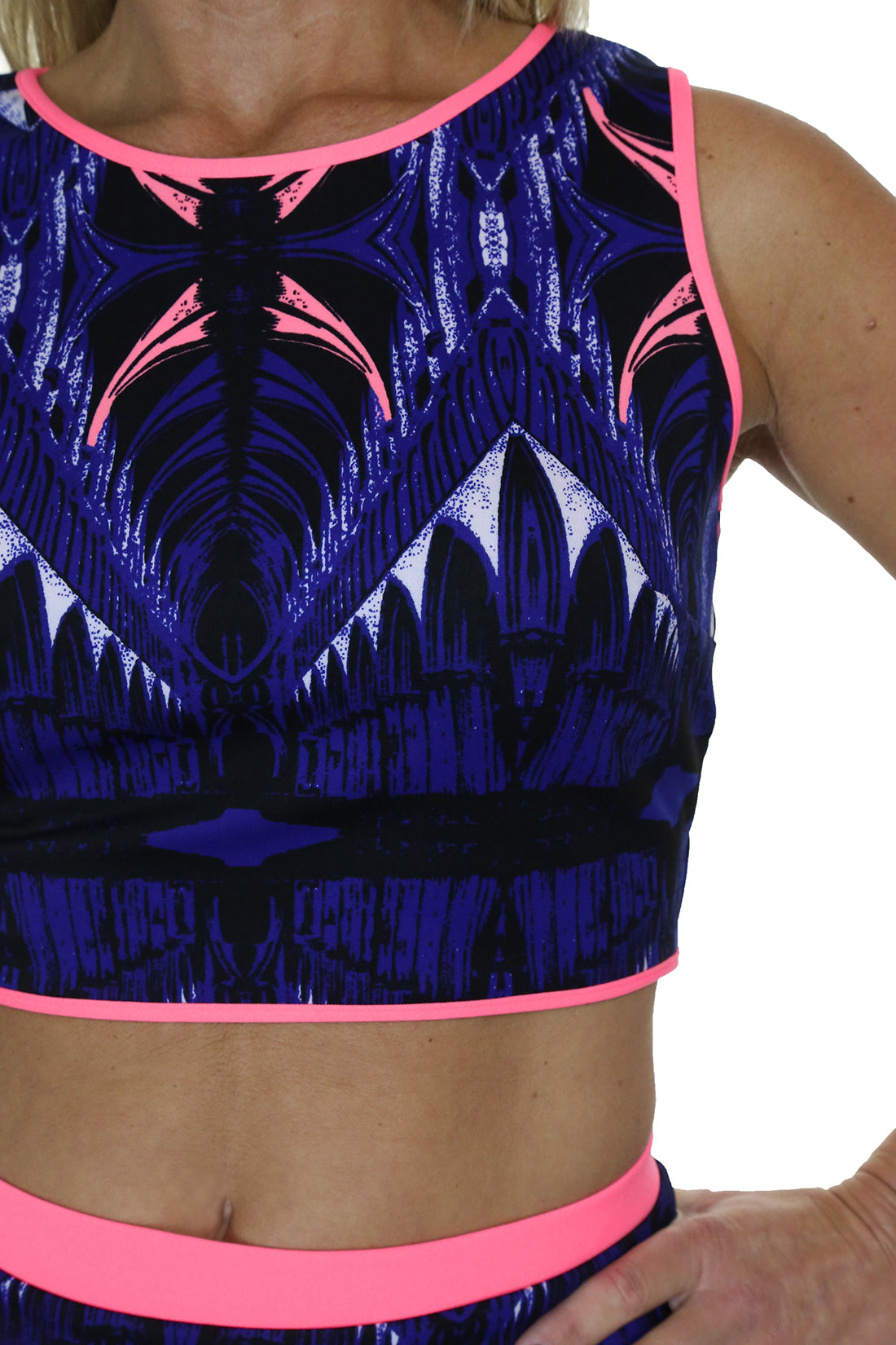 Athleisure Wear Vest Top Stretch Blue