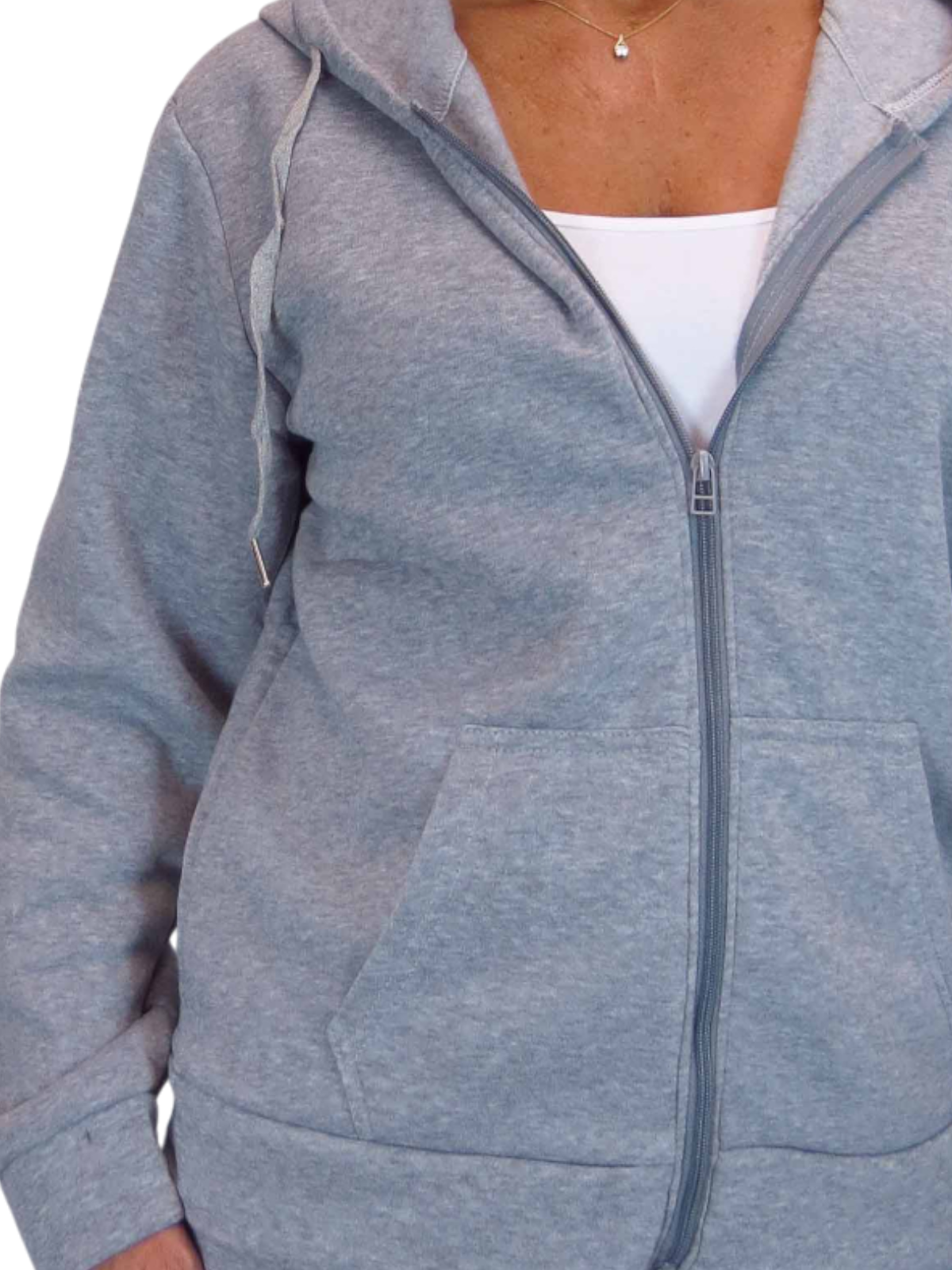 2 Piece Fleece Tracksuit Set Grey