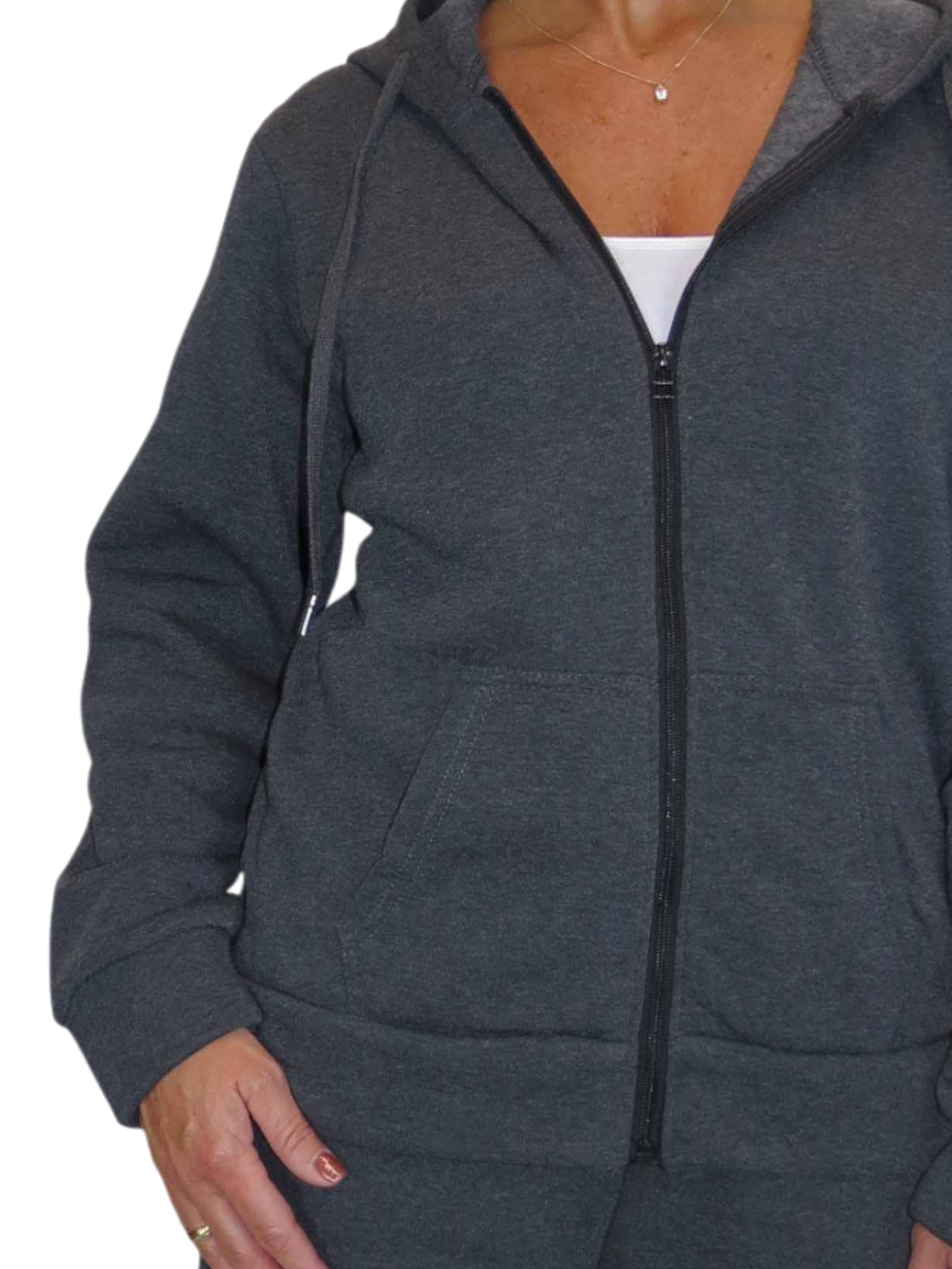 2 Piece Fleece Tracksuit Set Dark Grey