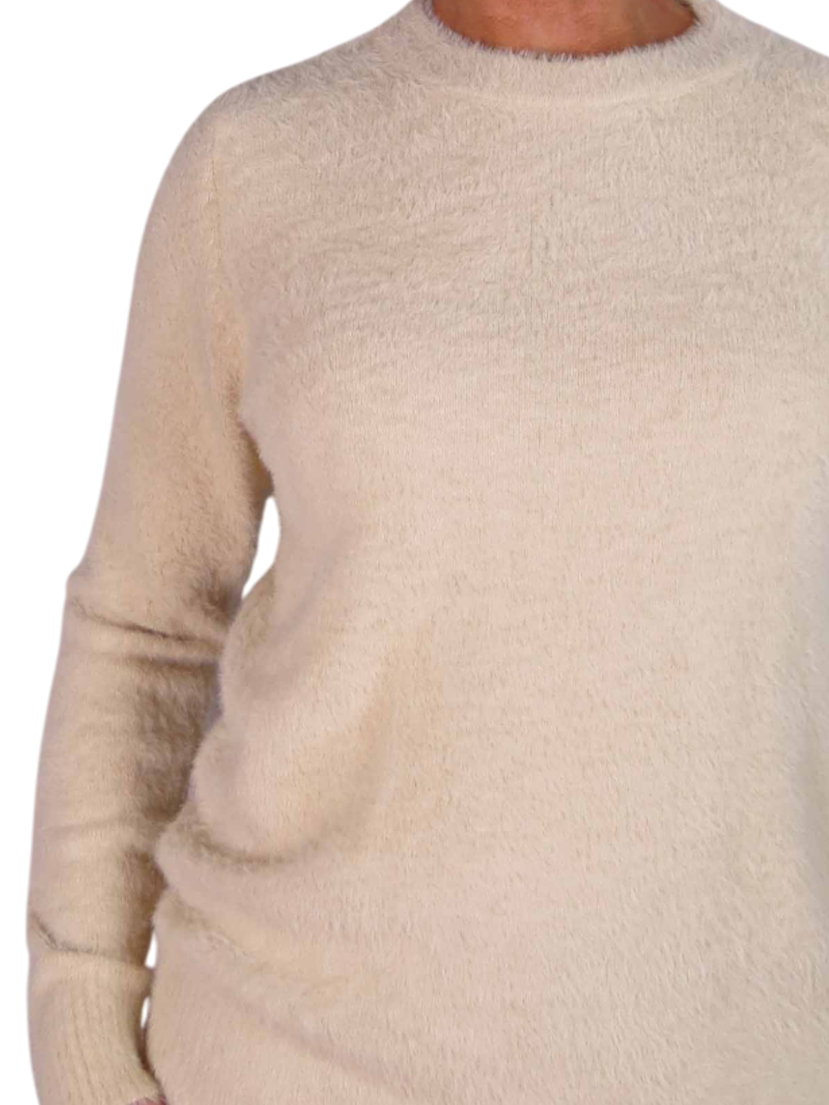 Textured Crew Neck Jumper Beige