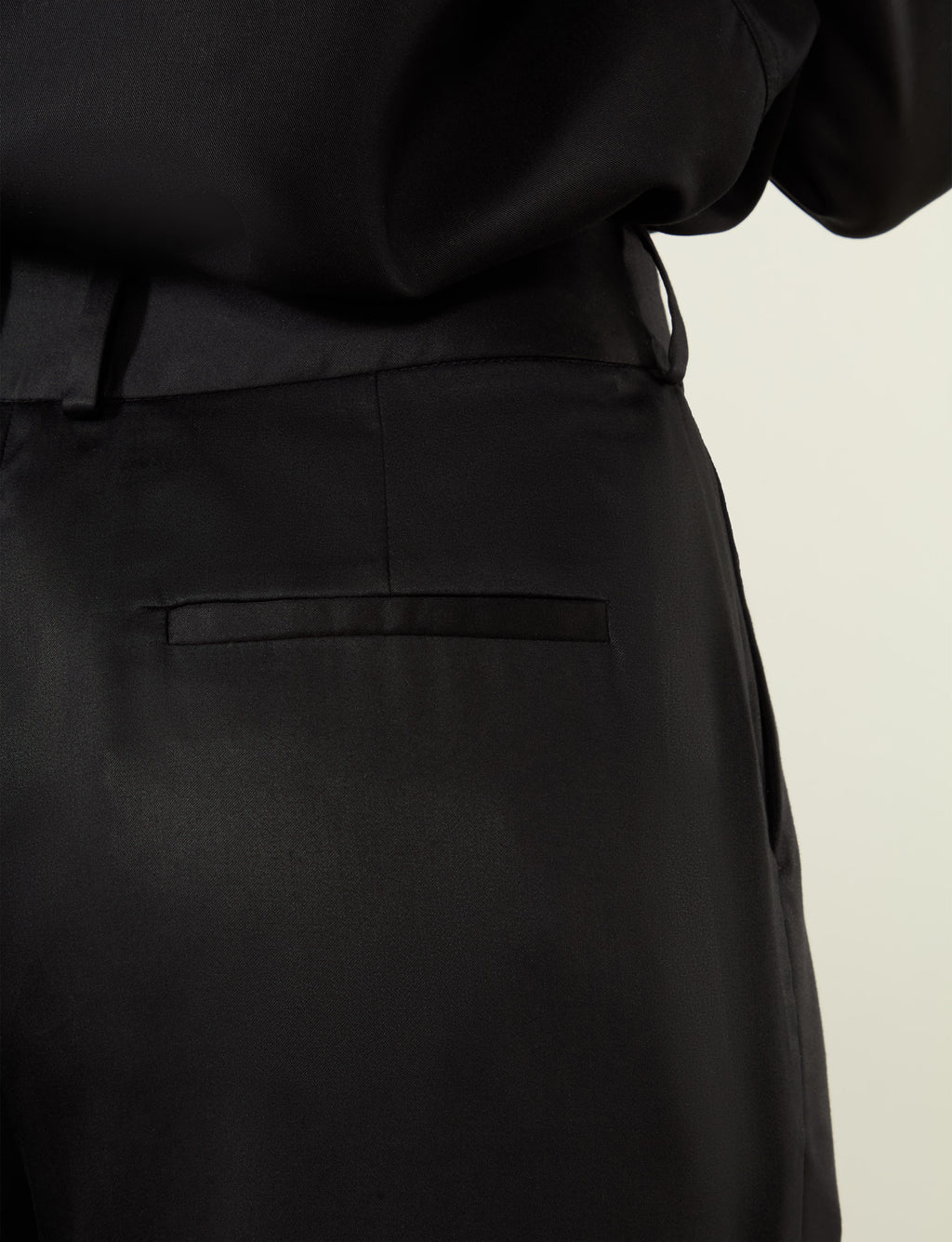 Rampling Trouser: TENCEL™ Lyocell Satin, Black