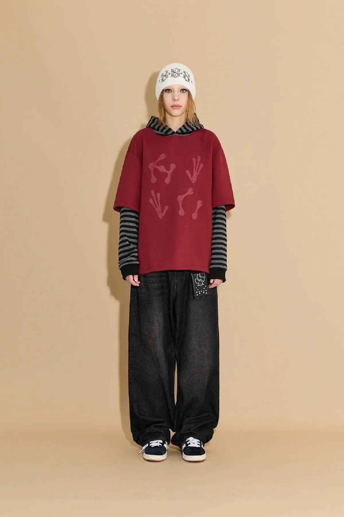 Alien Hands Layerd Stripe Hoodie